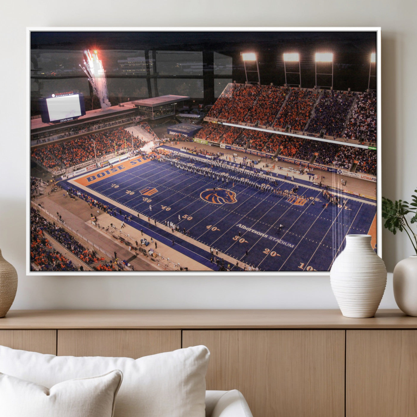 BS1001S-MGV-FP-36X24 - Boise State Broncos Albertsons Stadium Wall Art Canvas Print