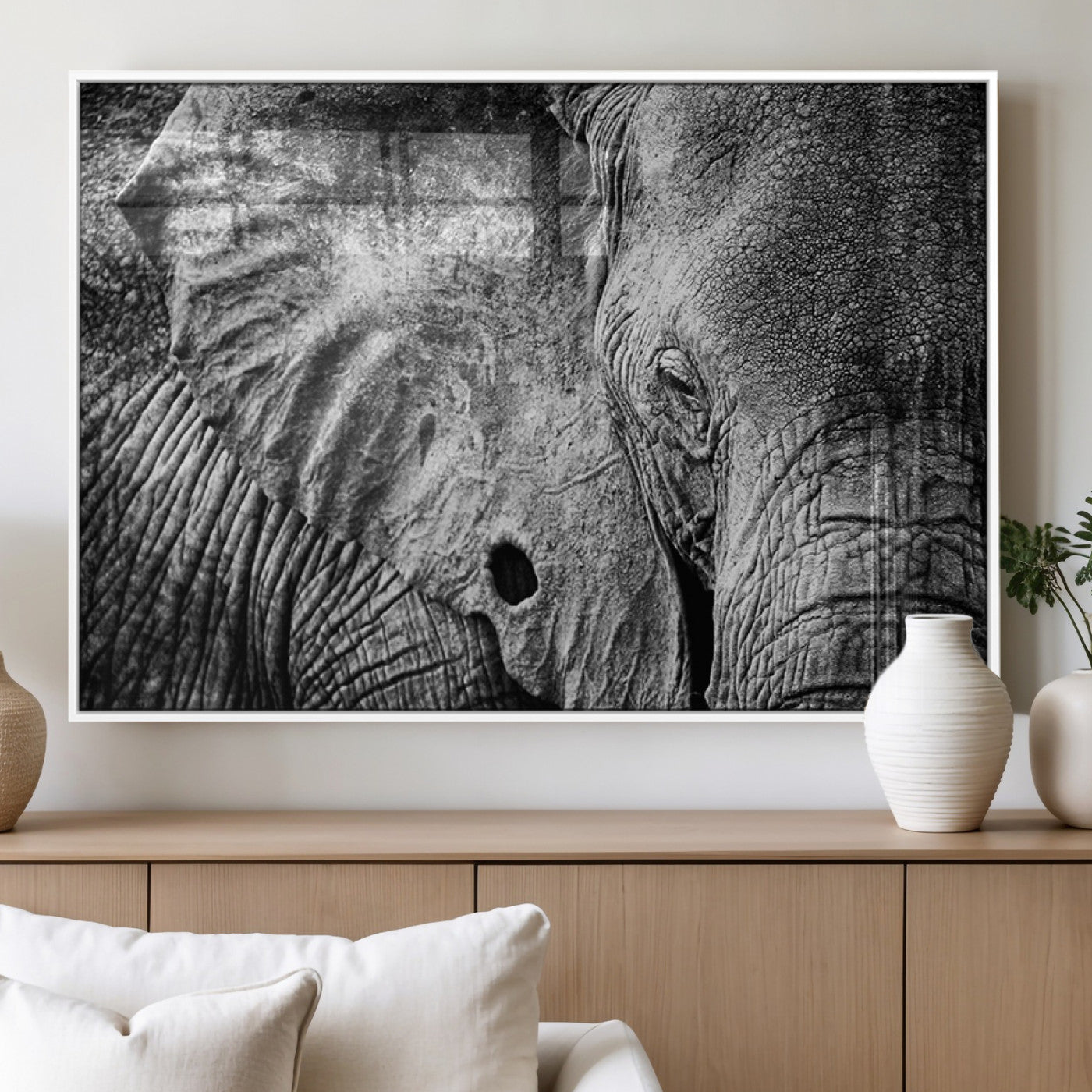 MGV-FP-60X30-3P - Wild Old Elephant Wall Art Canvas Print