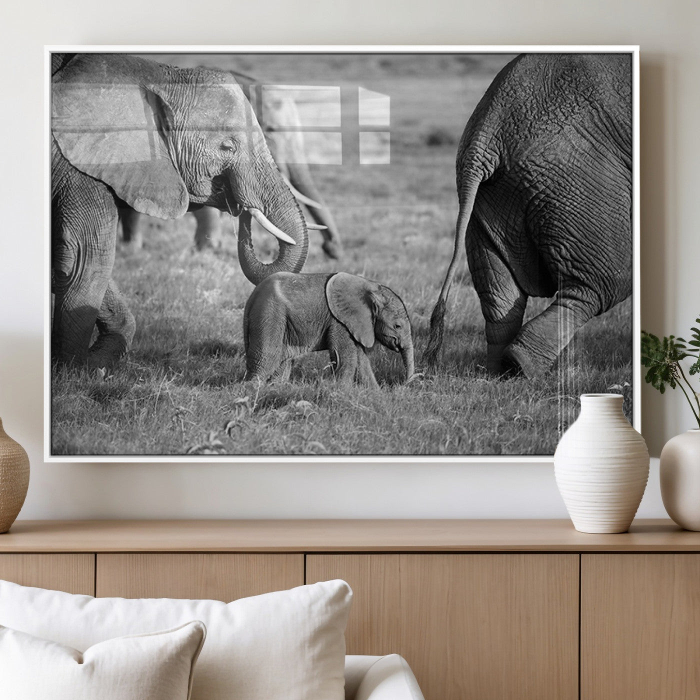 MGV-FP-60X30-3P - Wild Elephant Wall Art Canvas Print