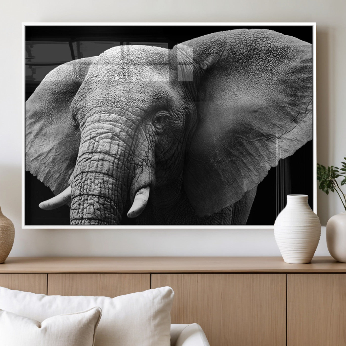 MGV-FP-60X30-3P - Big Elephant Close Up Wall Art Canvas Print
