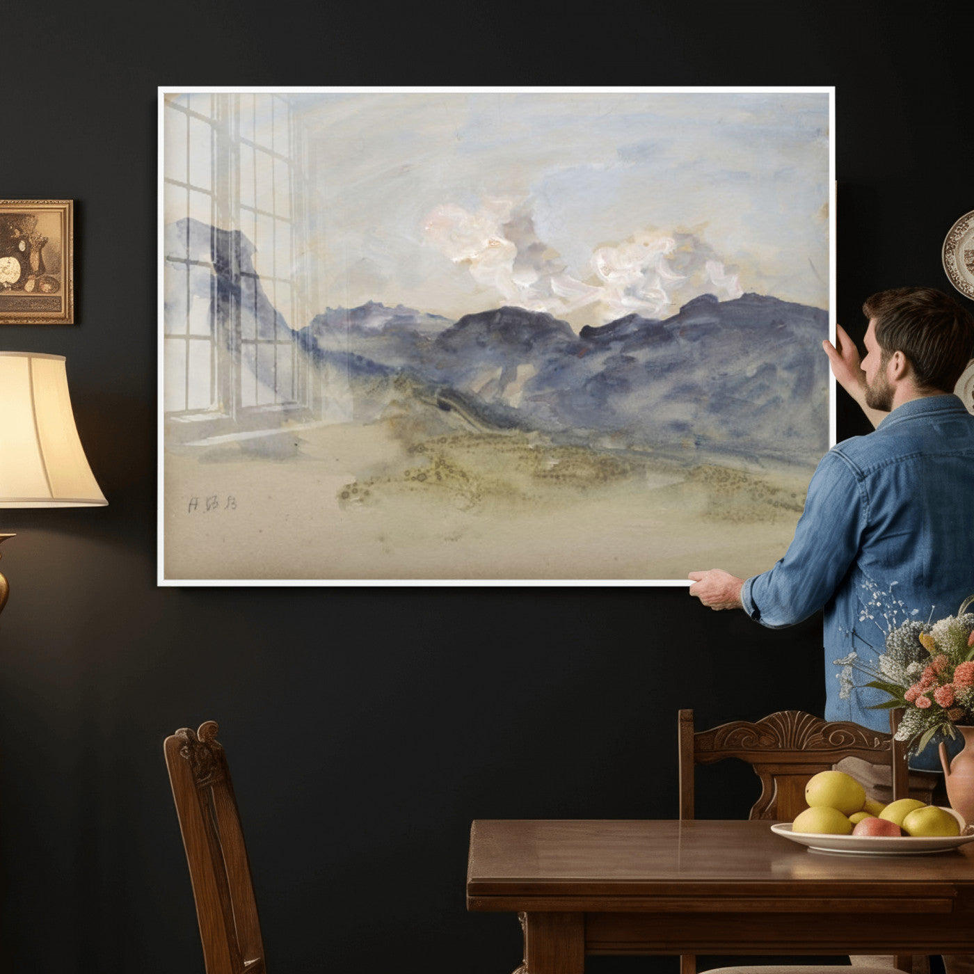 14644686-MGV-CV-36X24 - Alps Hercules Brabazon Brabazon Abstract Wall Art Canvas Print for Modern Home Decor