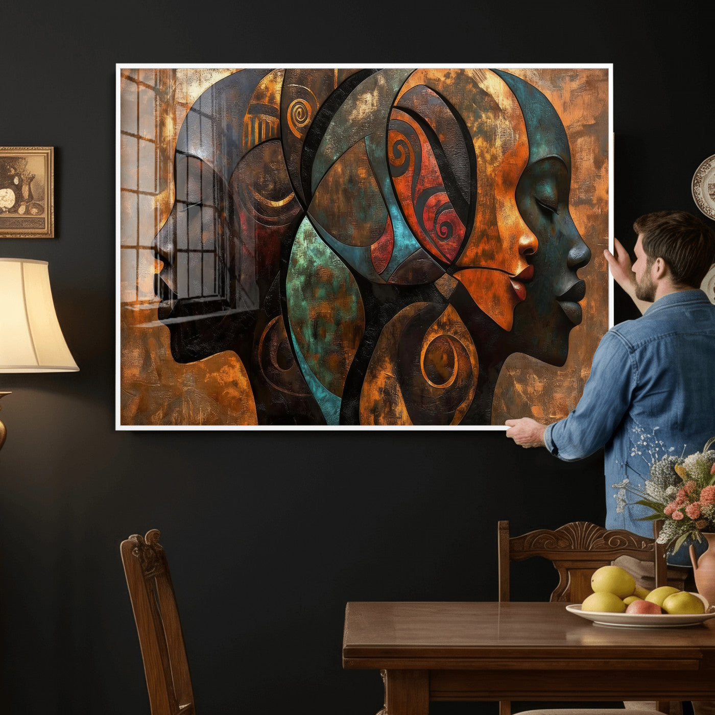 81517886-MGV-CV-36X24 - Abstract Afro American Women Wall Art Canvas Print