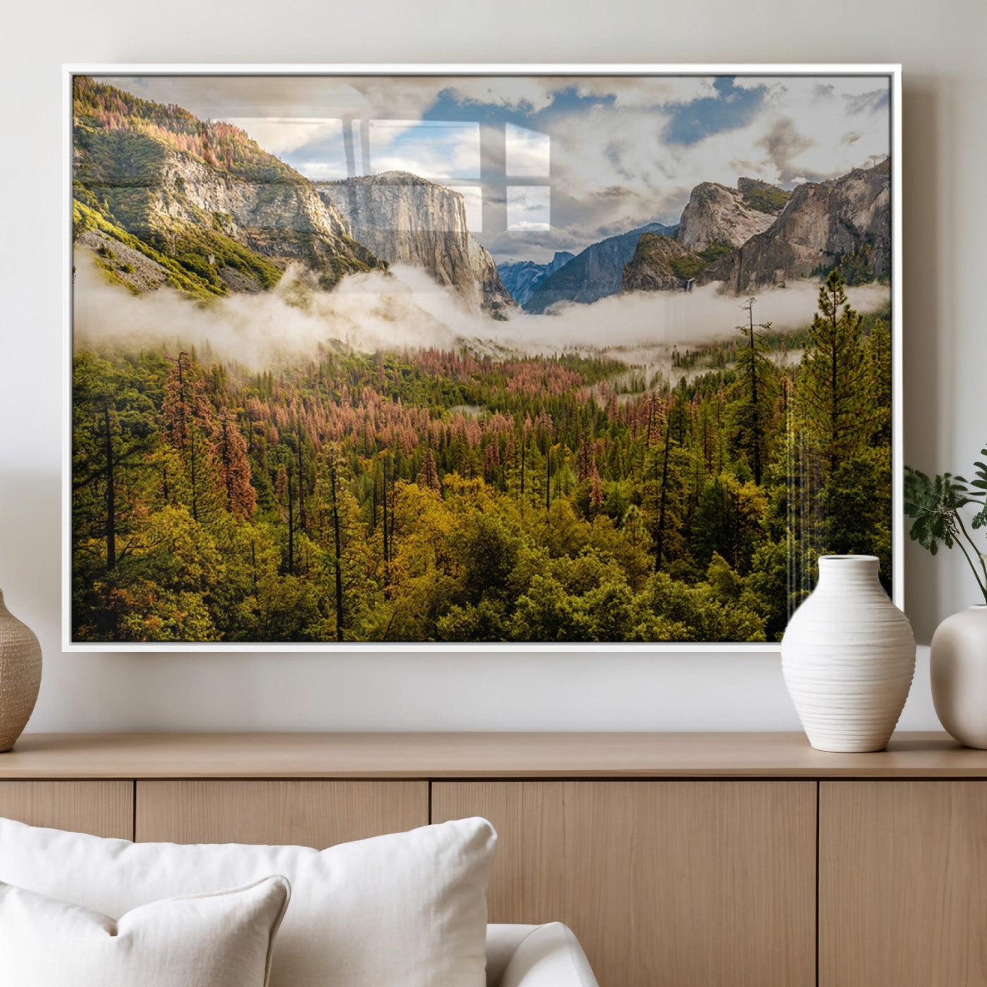 MGV-FP-60X30-3P - Half Dome Yosemite Canvas Wall Art – Majestic Triptych Landscape Print – National Park Nature Decor