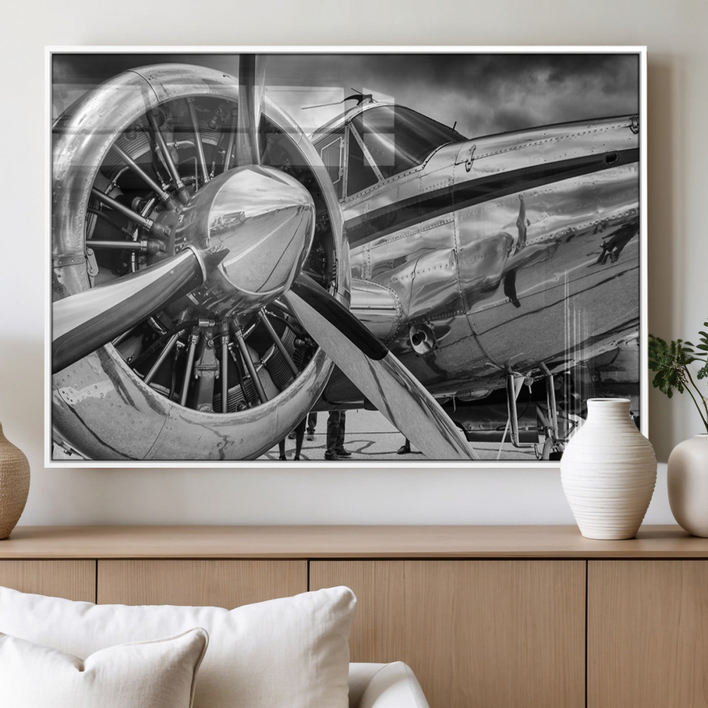 MGV-FP-60X30-3P - Vintage Antique Airplane Wall Art Canvas Print