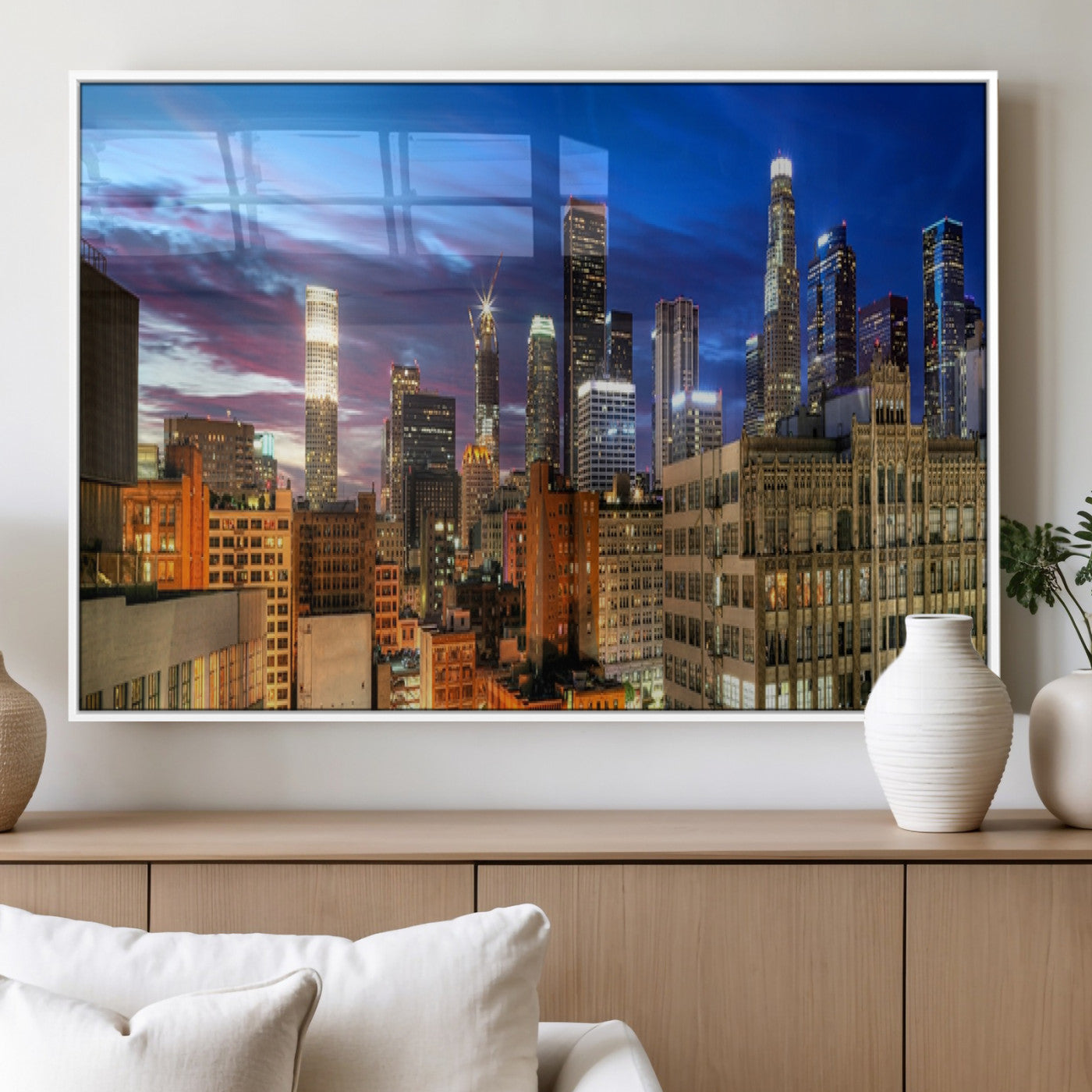 MGV-FP-60X30-3P - Los Angeles Night Wall Art Canvas Print