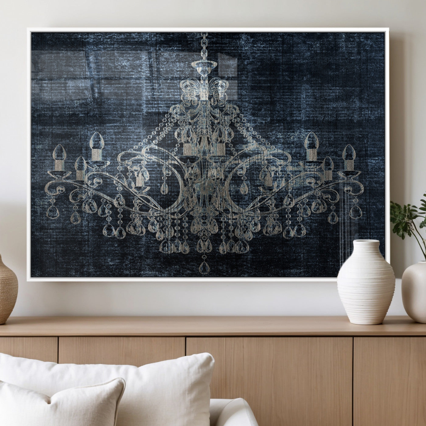 MGV-FP-60X30-3P - Dark Chandelier Wall Art Canvas Print