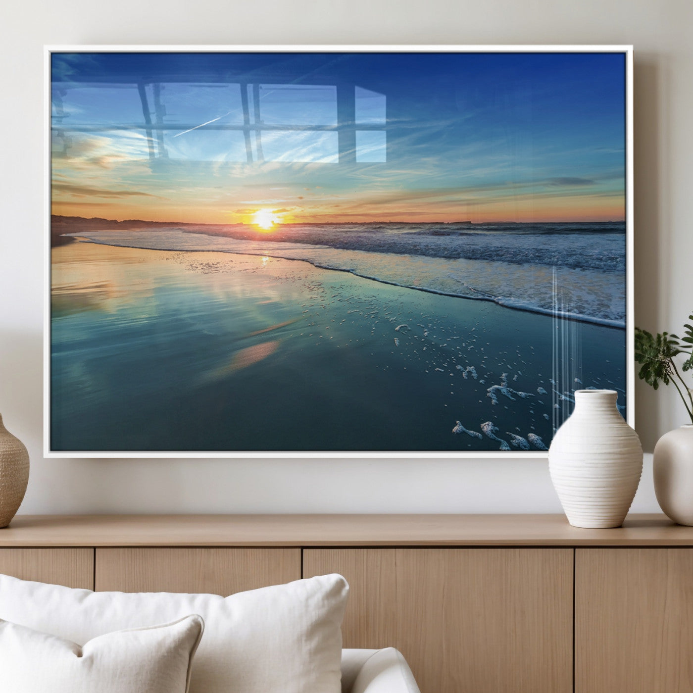 MGV-FP-60X30-3P - Blue Sky and Beach Wall Art Canvas Print