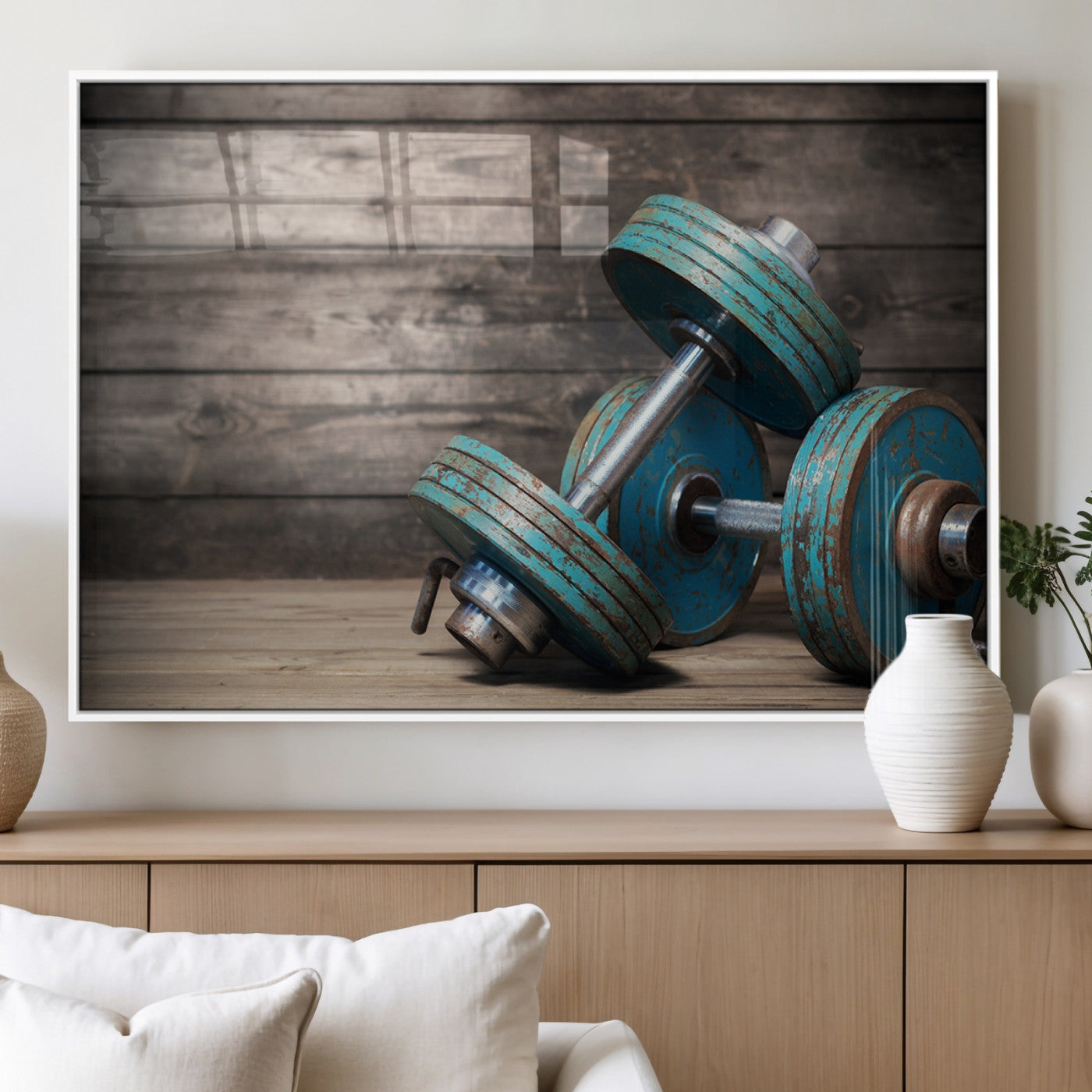 MGV-FP-60X30-3P - Dambell and Sport Wall Art Canvas Print