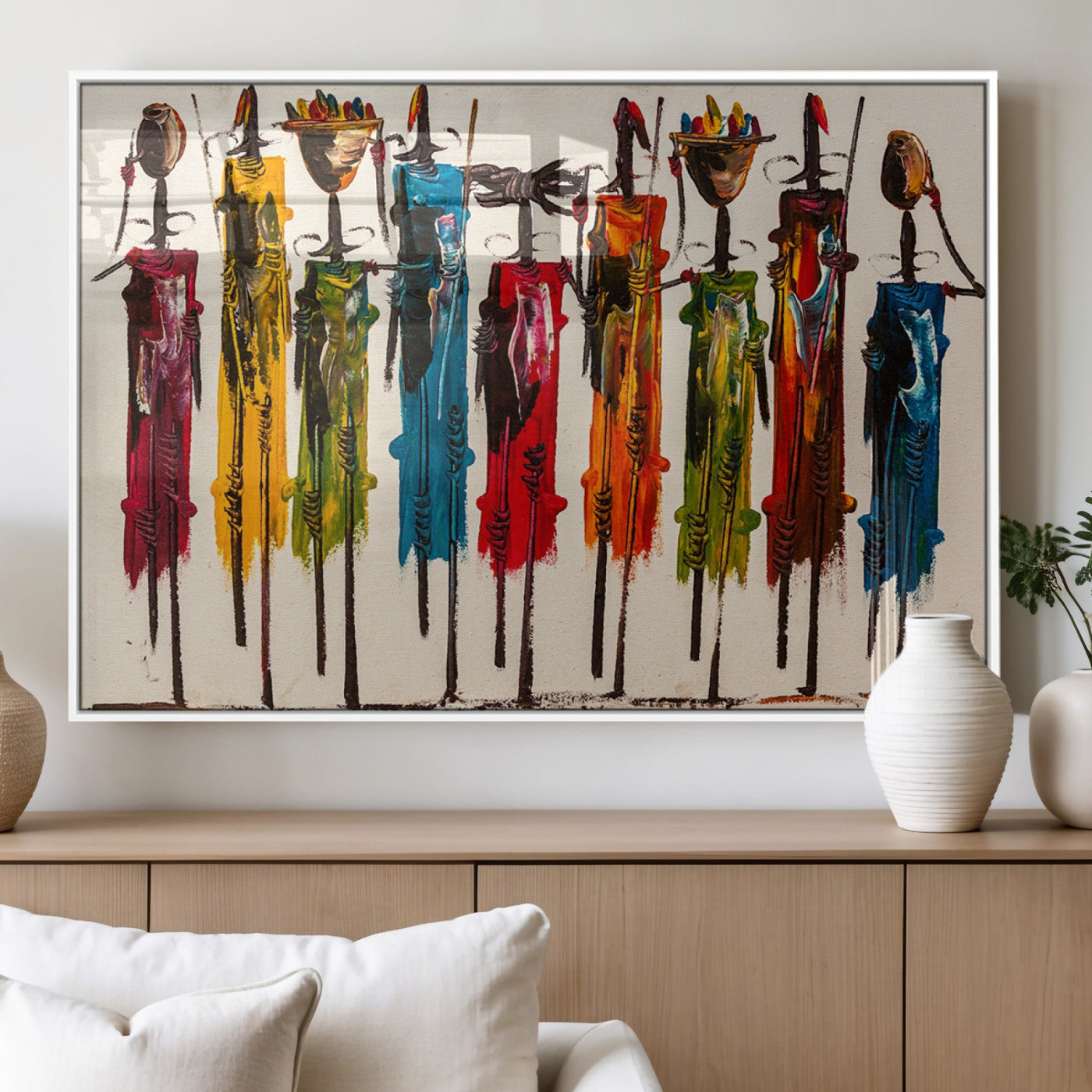 MGV-FP-60X30-3P - Abstract African Women Wall Art Canvas Print