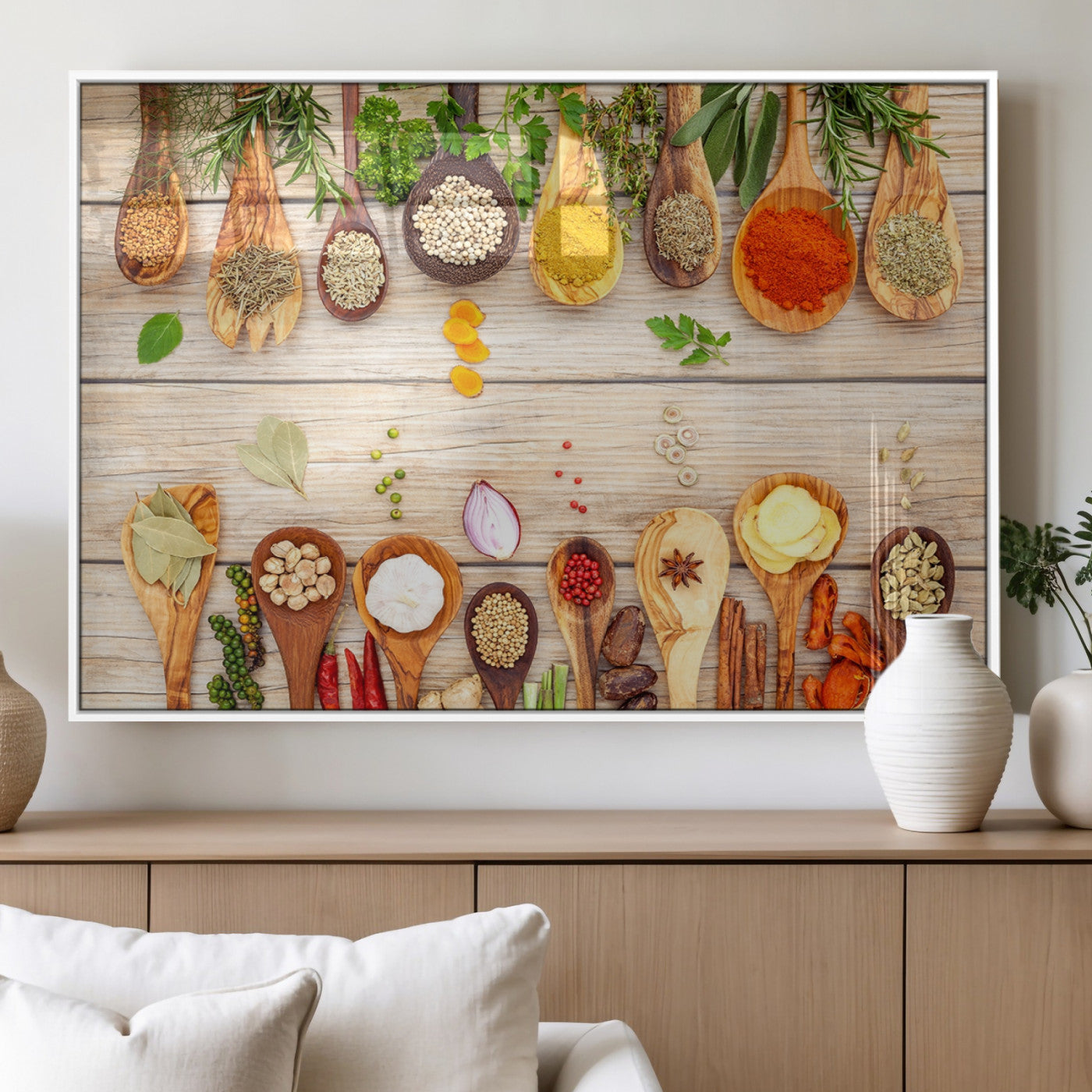 MGV-FP-60X30-3P - Kitchen Spice on the Table Wall Art, Kitchen Spice Wall Art Canvas Print