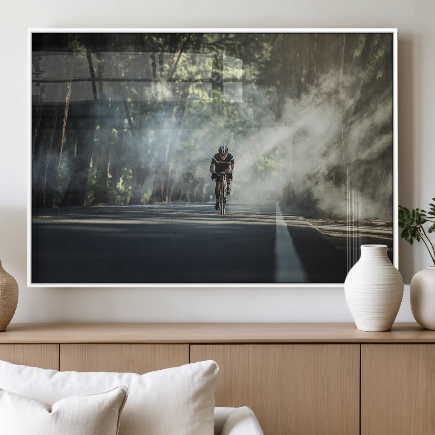 MGV-FP-60X30-3P - Cycling Road Bike in the Morning, Cycling Road Bike Canvas Print