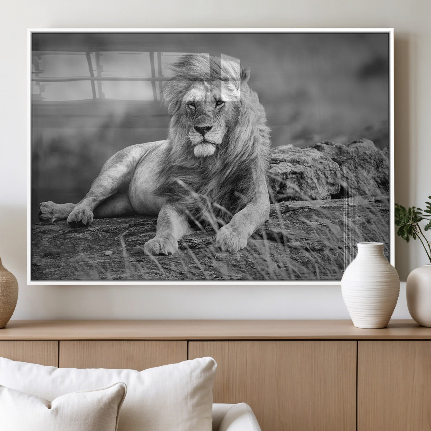 MGV-FP-60X30-3P - King of Forest Lion Wall Art Canvas Print