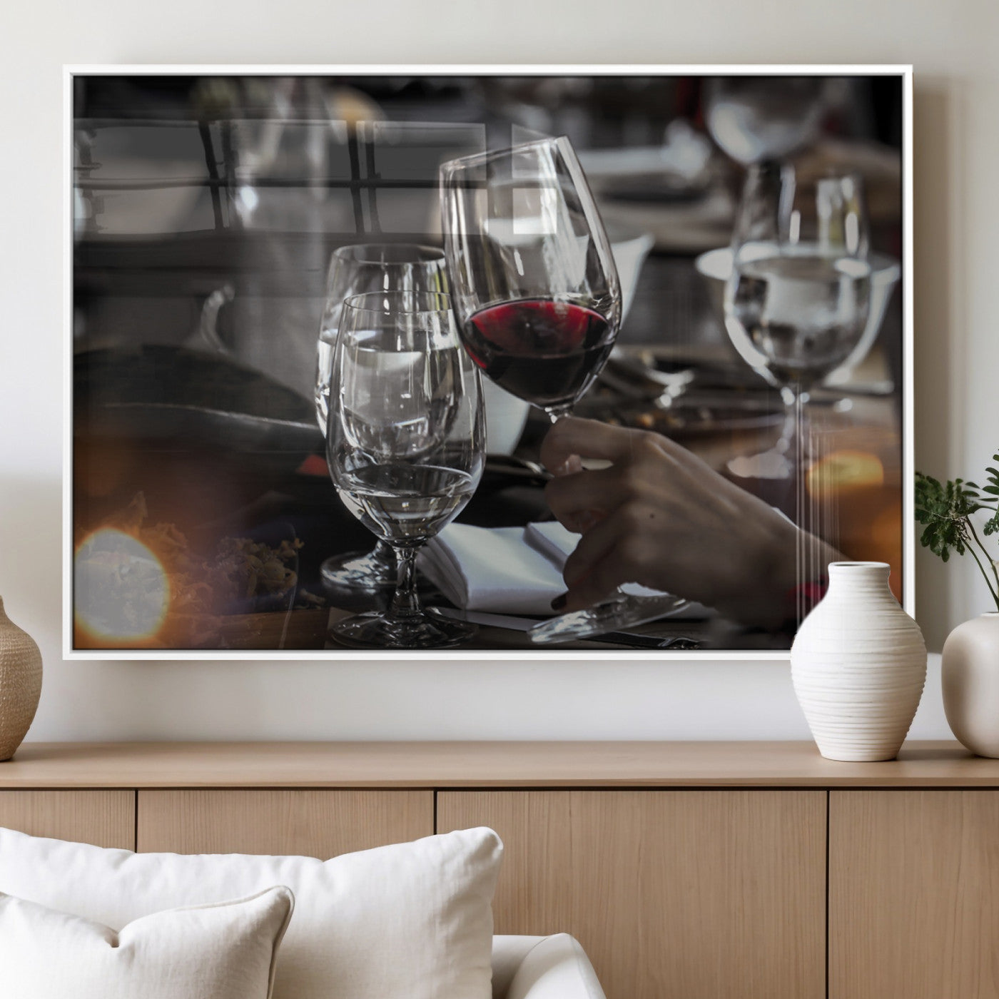 MGV-FP-60X30-3P - Red Wine and Glass Canvas Print