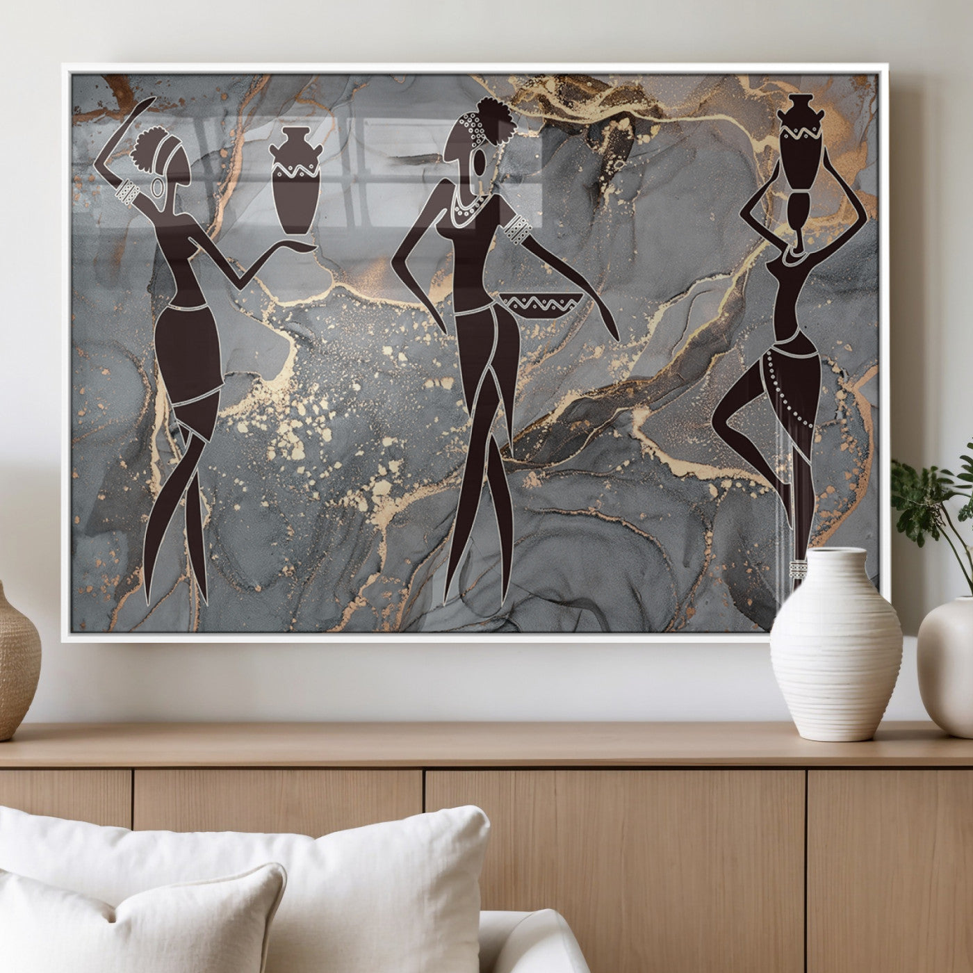 MGV-FP-60X30-3P - Abstract African Womens Art Canvas Print