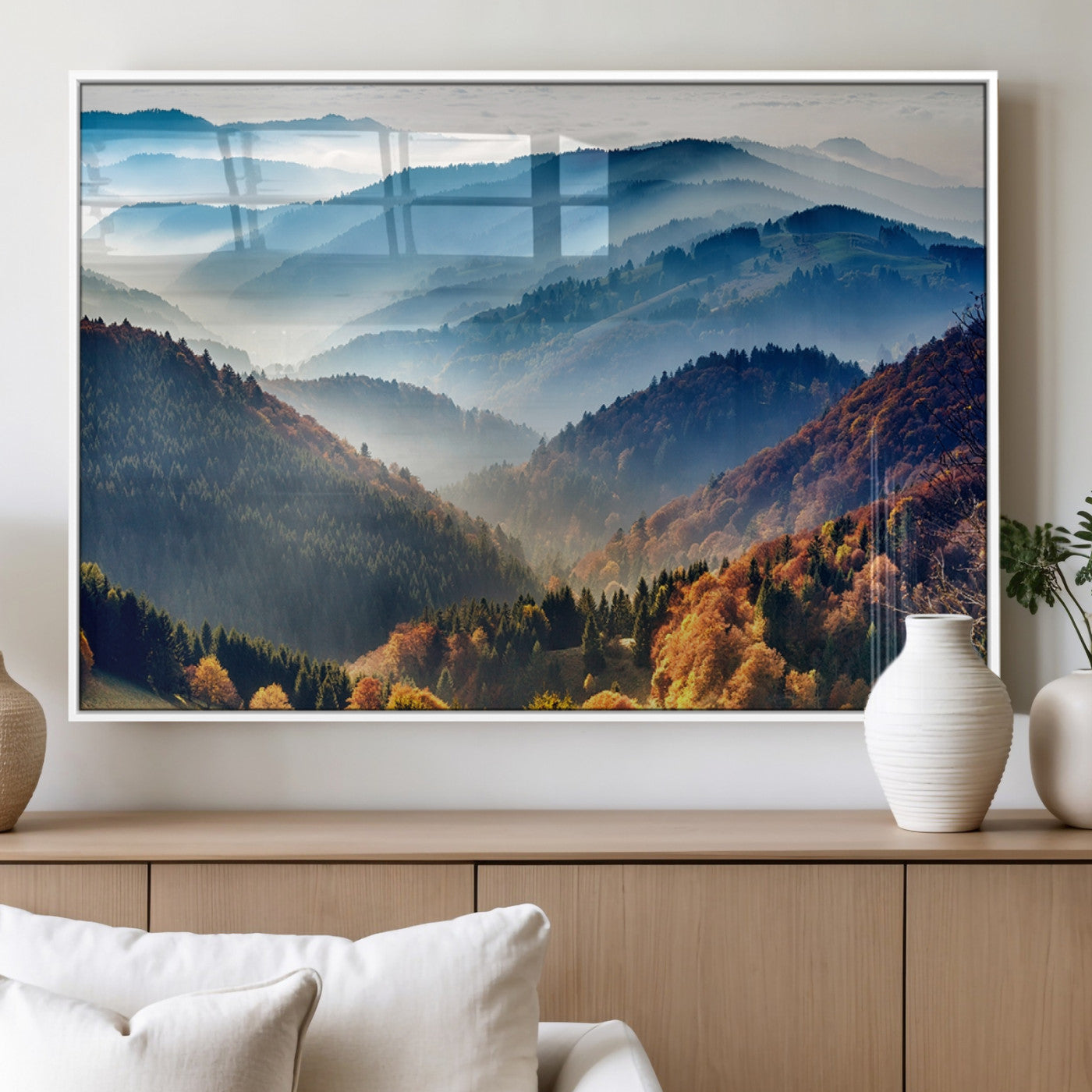 MGV-FP-60X30-3P - Mountains Forest Autumn Wall Art Canvas Print