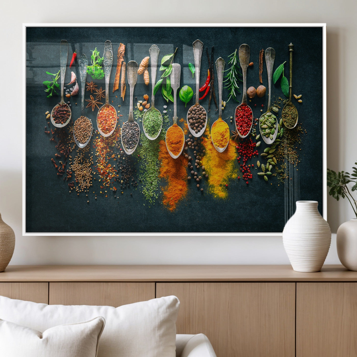 MGV-FP-60X30-3P - Herbs and Spices Kitchen Wall Art Canvas Print
