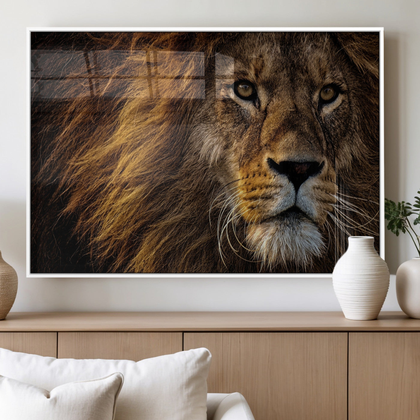 MGV-FP-60X30-3P - Mighty Lion Wall Art Animal Canvas Print