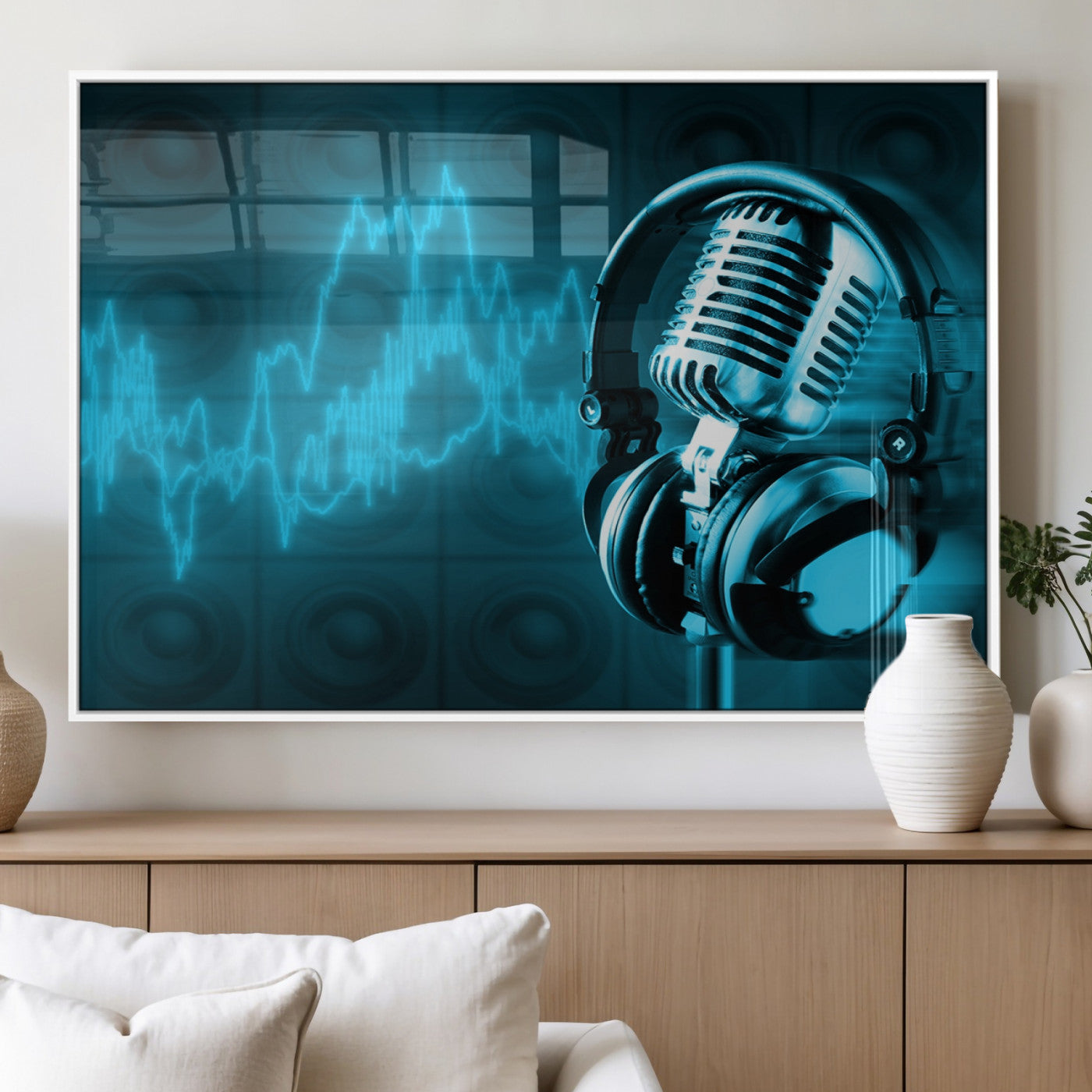 MGV-FP-60X30-3P - Music and Microphone Wall Art Canvas Print
