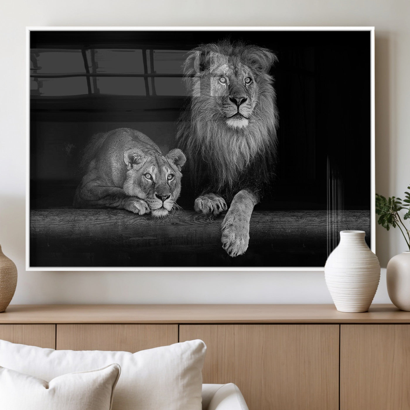 MGV-FP-60X30-3P - Lion Family Wall Art Canvas Print