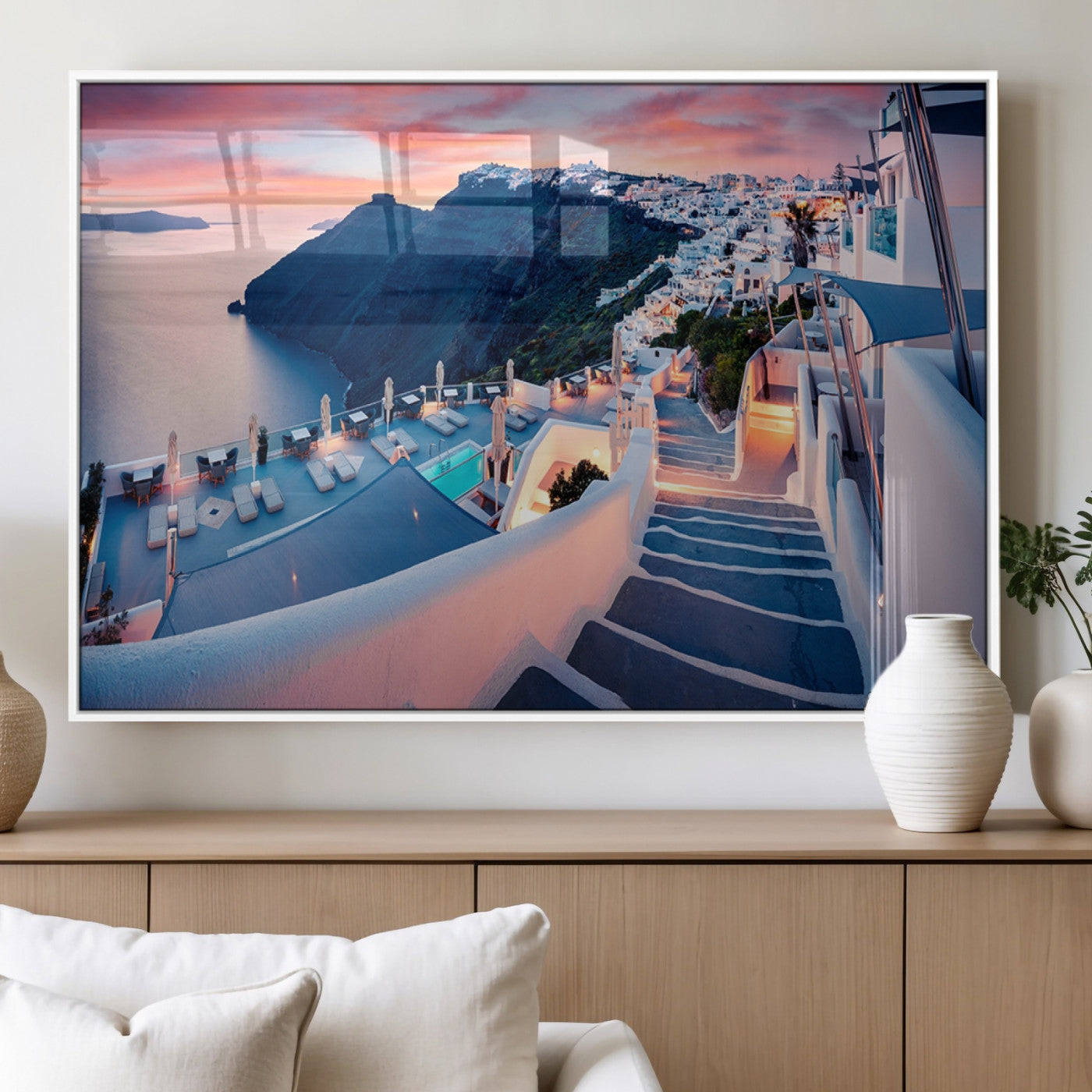 MGV-FP-60X30-3P - Santorini Island Wall Art Canvas Print
