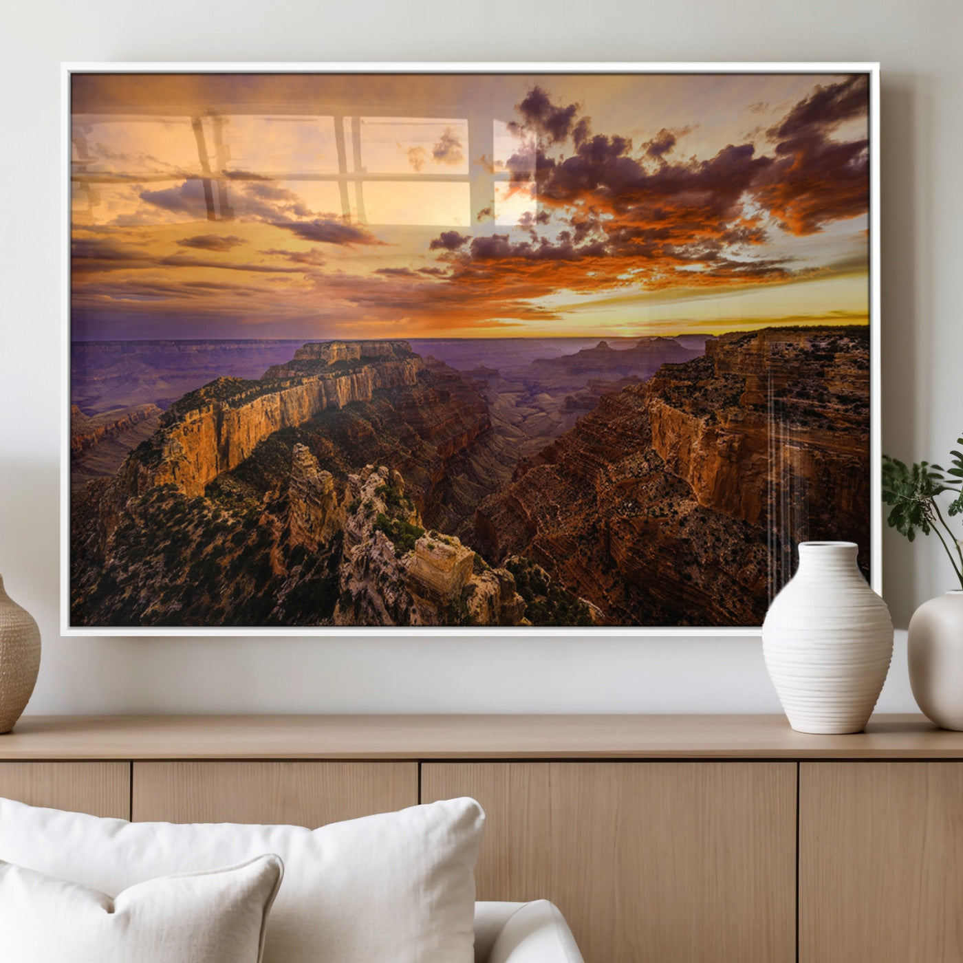 MGV-FP-60X30-3P - Mesmerizing Sunset from Grand Canyon Nal Park Wall Art, Grand Canyon Canvas Print