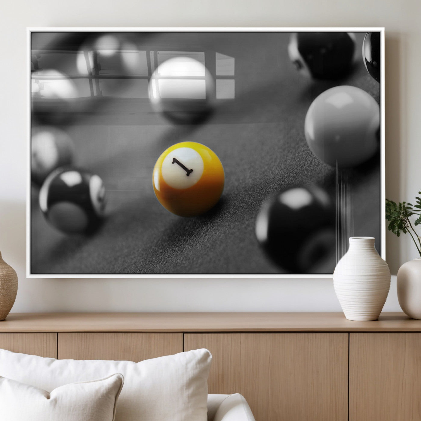 MGV-FP-60X30-3P - Wall Art Pool Table and Balls Canvas Print