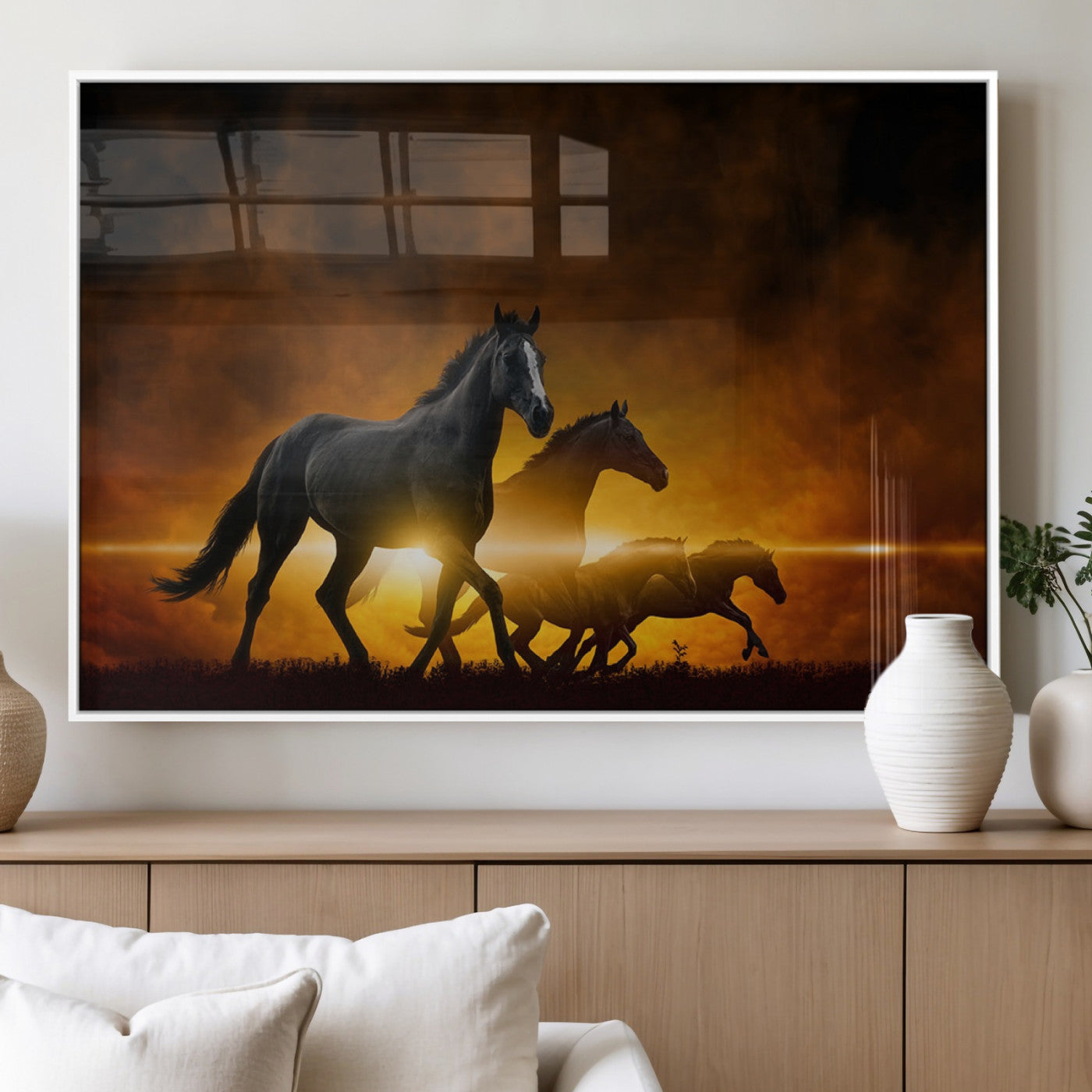MGV-FP-60X30-3P - Horse Wall Art Canvas Print, Multi Panel Animal Canvas Print