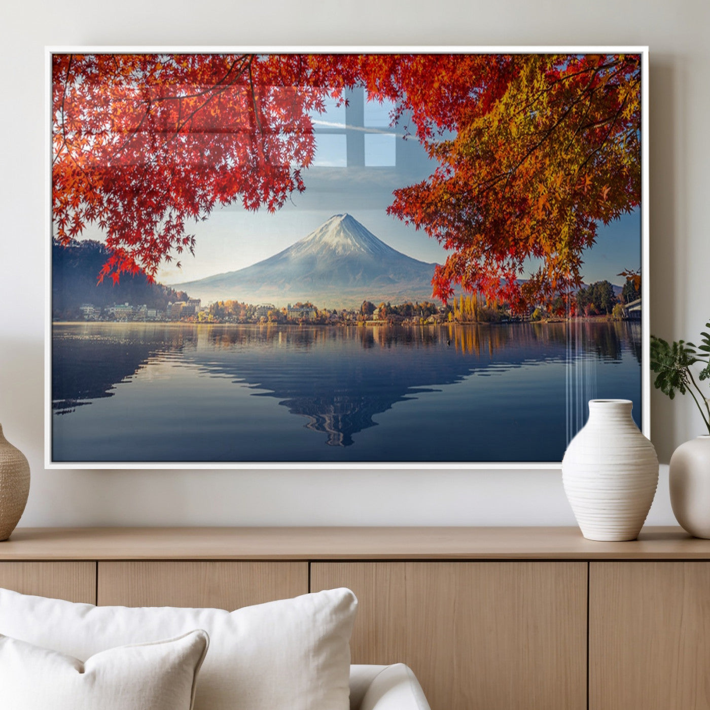 MGV-FP-60X30-3P - Mount Fuji Canvas Wall Art Japan Autumn Mountain Canvas Print Wall Art