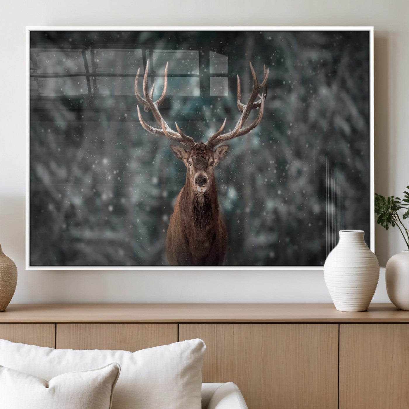 MGV-FP-60X30-3P - Wall Art Deer Art Animal Canvas, Framed Wall Art Deer Canvas Print