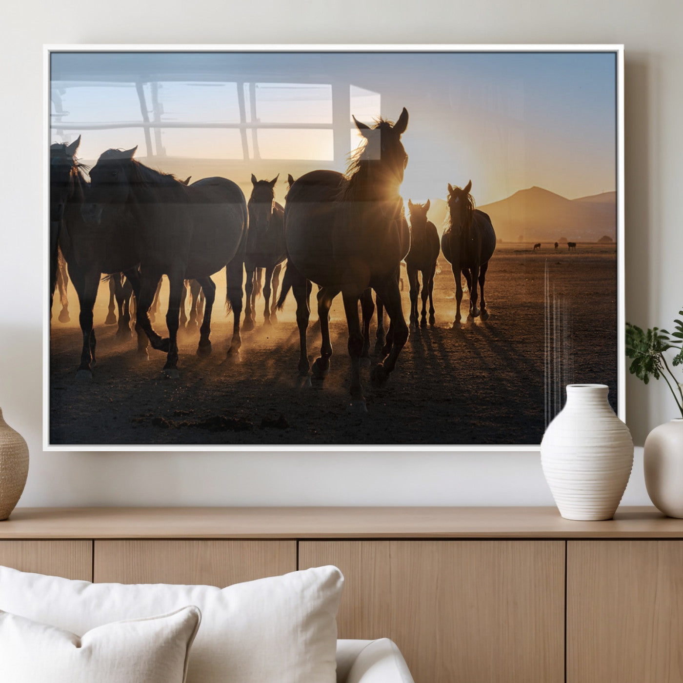MGV-FP-36X24-3P - Horse Herd Wall Art Animal Canvas Print