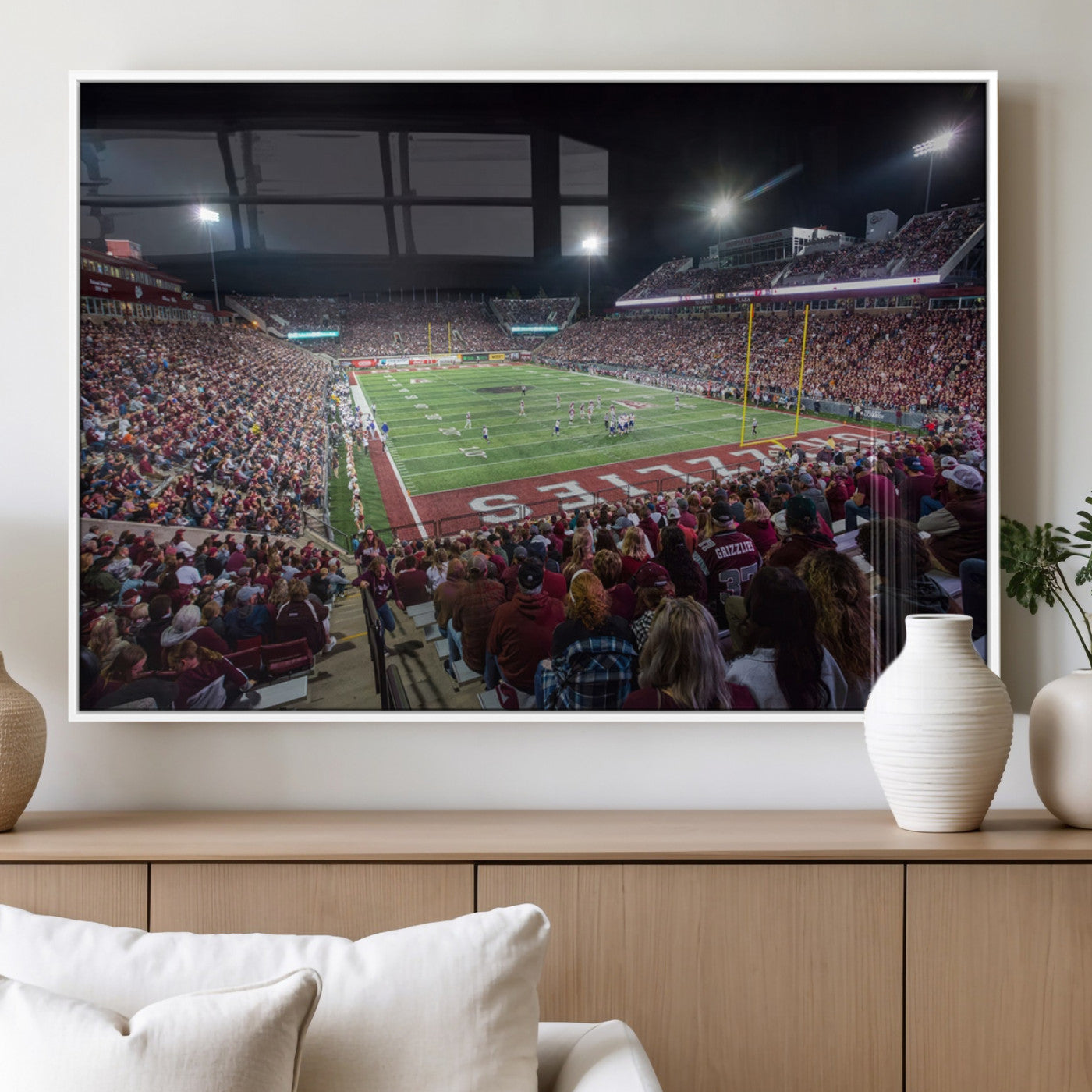 MGV-FP-60X30-3P - American Football Wall Art Canvas Print, Stadium Sport Wall Art Print