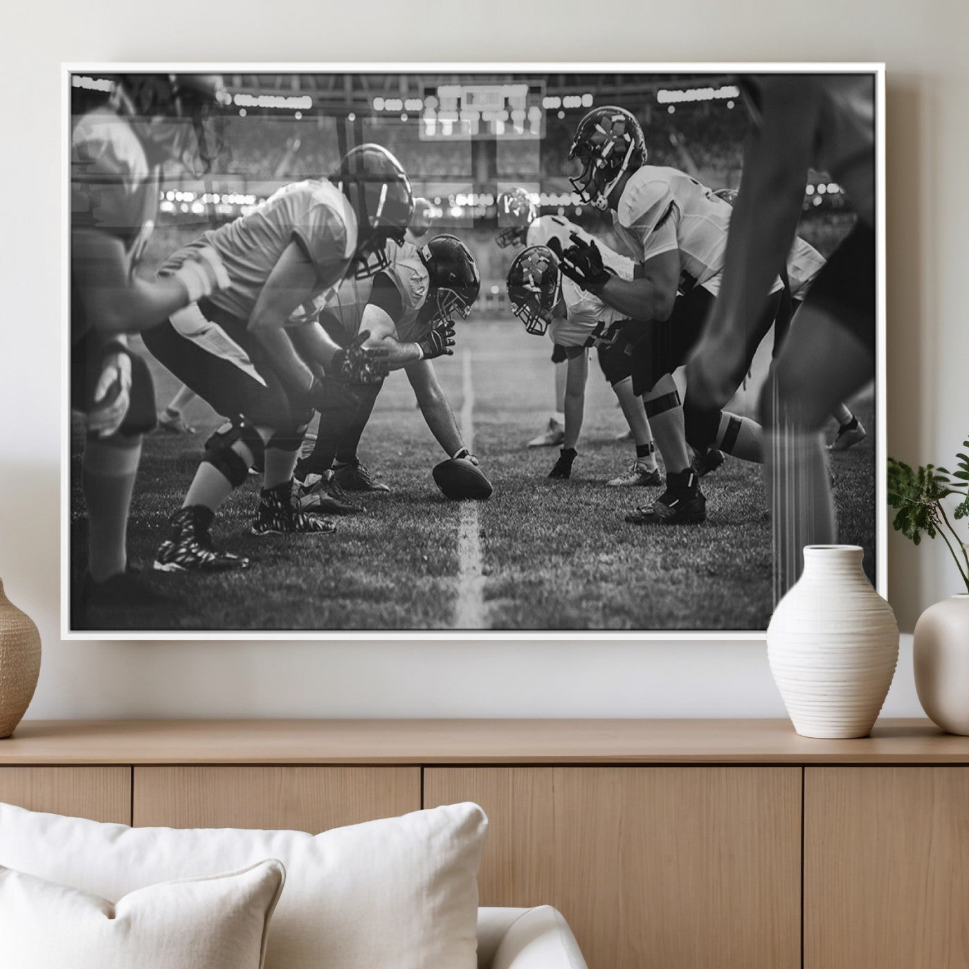 MGV-FP-60X30-3P - American Football Wall Art Canvas Print, Stadium Sport Wall Art Print
