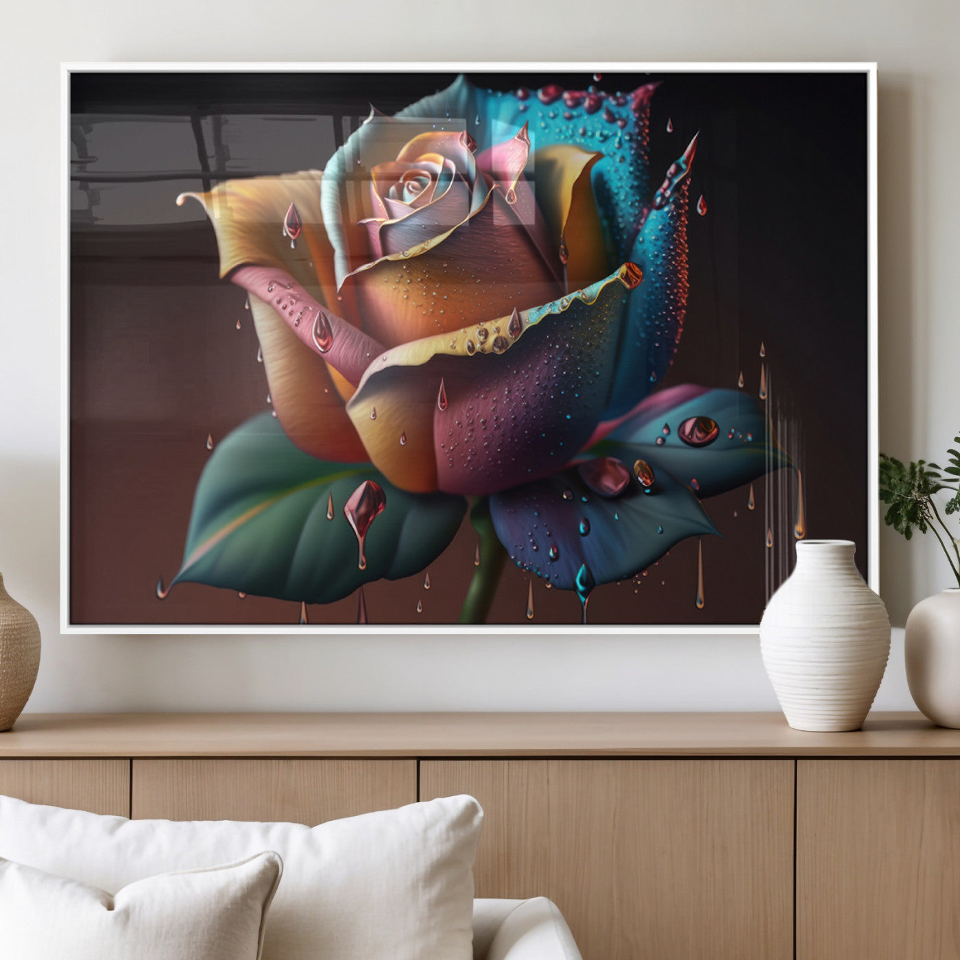 MGV-FP-60X30-3P - Abstract Rose Wall Art Canvas Print