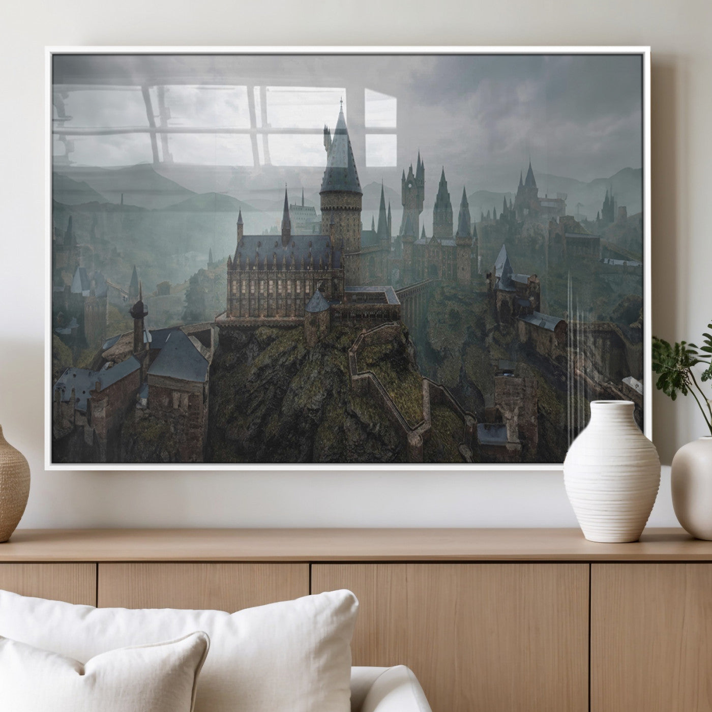 MGV-FP-36X24-3P - Disney Castle Wall Art Canvas Print, Living Kids Home Room Decor Art Print