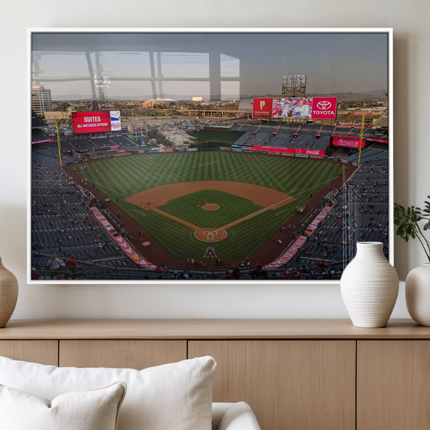 MGV-FP-60X30-3P - Los Angeles Angels Baseball Canvas Print - Anaheim Angel Stadium Wall Art Canvas Print