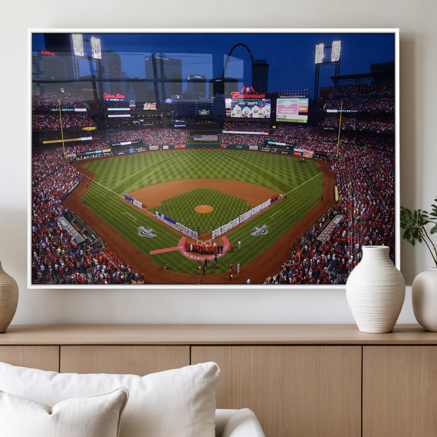 MGV-FP-60X30-3P - St. Louis Cardinals Baseball Team Print - Busch Stadium Wall Art Canvas Print