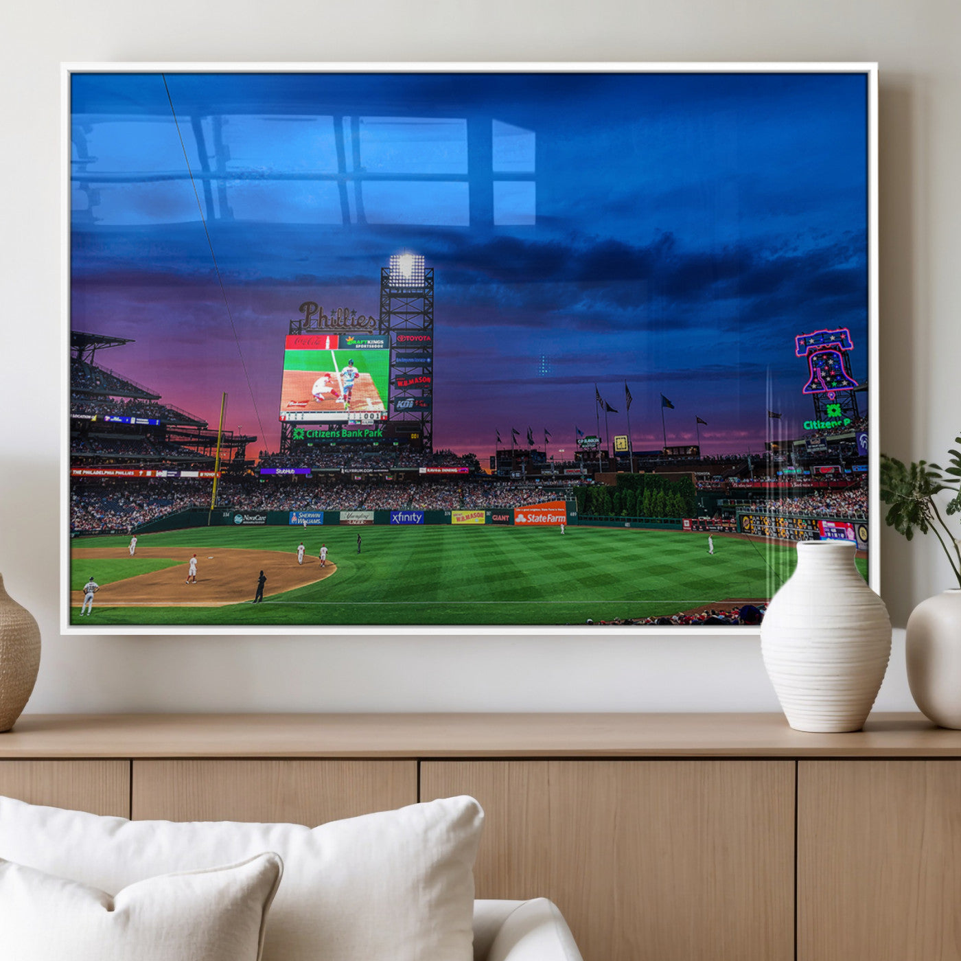 MGV-FP-60X30-3P - Philadelphia Phillies Baseball Team Print - Philadelphia Citizens Bank Park Stadium Canvas Wall Art