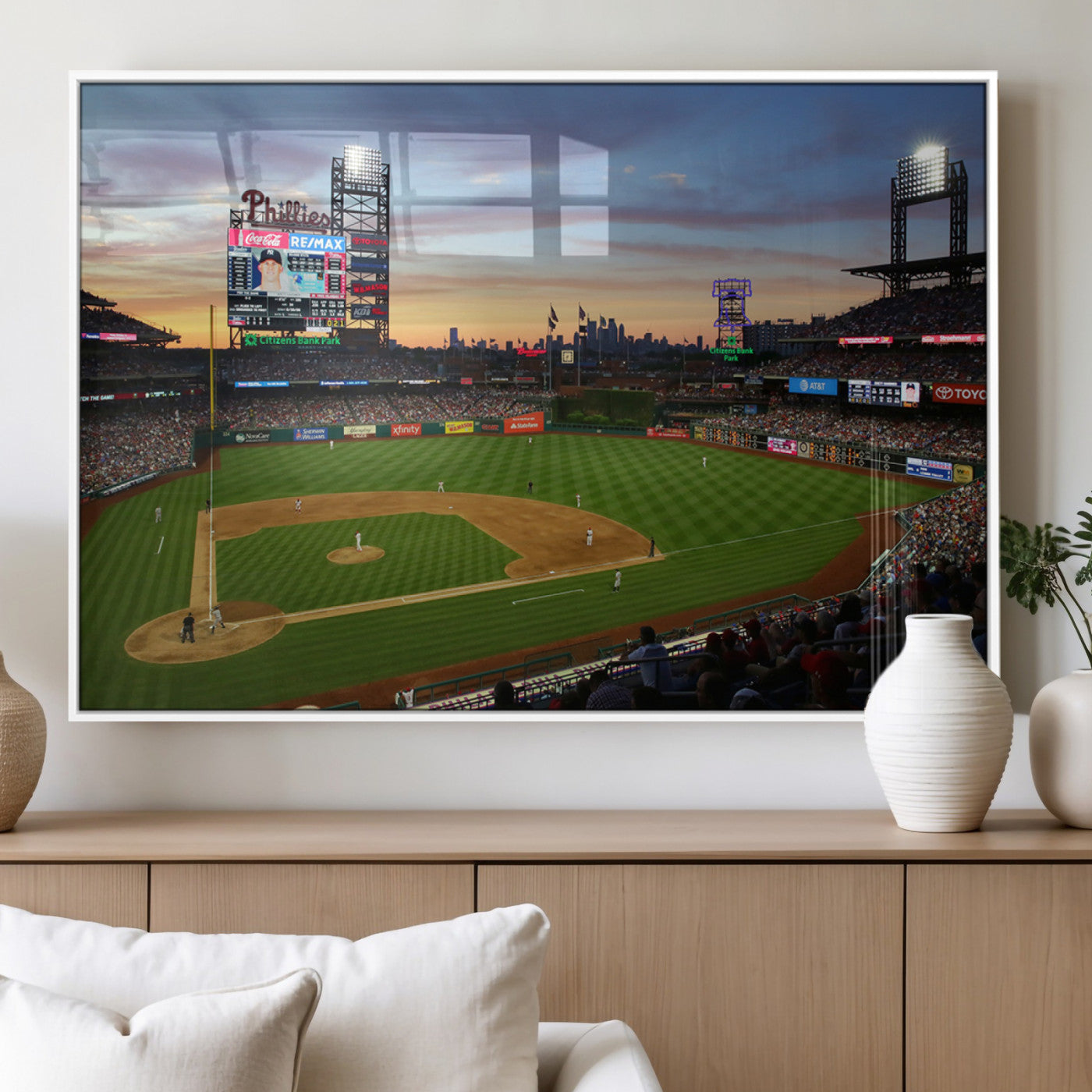 MGV-FP-60X30-3P - Citizens Bank Park Philadelphia Phillies Wall Art Canvas | 3-Panel Canvas Print of Phillies Stadium