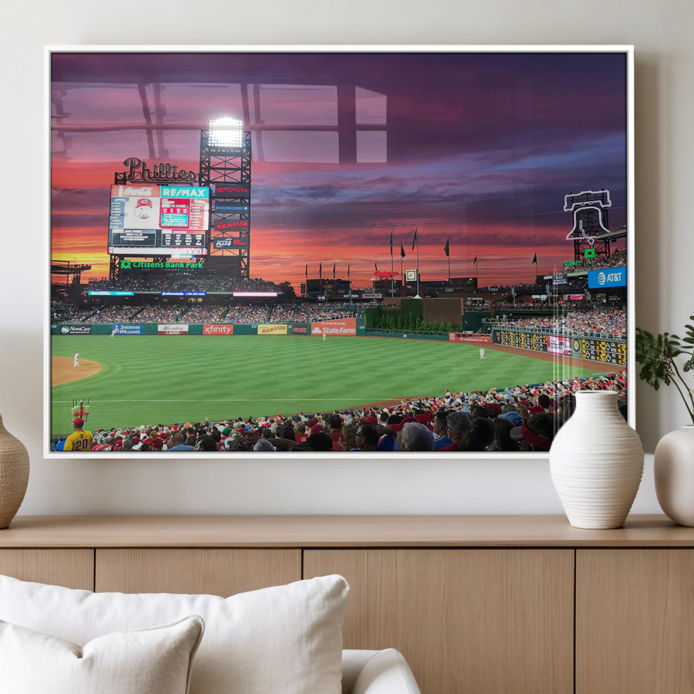 MGV-FP-60X30-3P - Philadelphia Phillies Baseball Team Print - Philadelphia Citizens Bank Park Stadium Wall Art Canvas