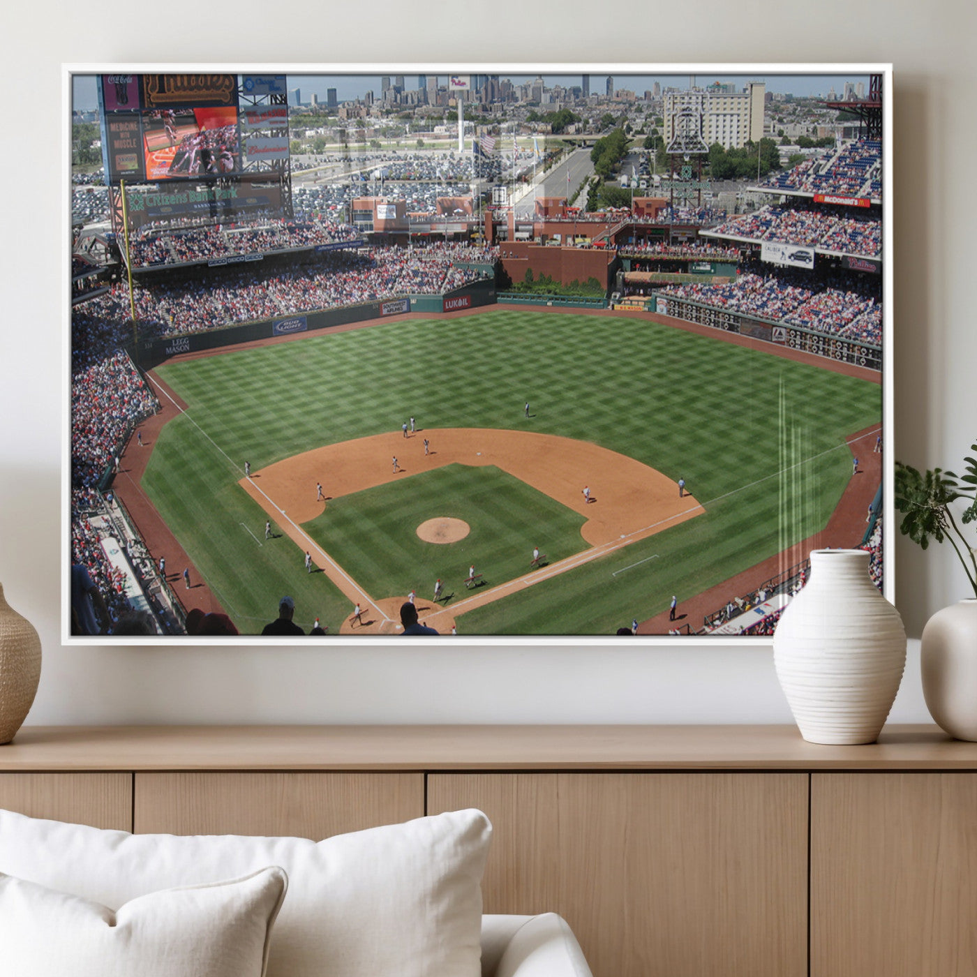 MGV-FP-60X30-3P - Philadelphia Phillies Baseball Team Print - Philadelphia Citizens Bank Park Stadium Wall Art Canvas