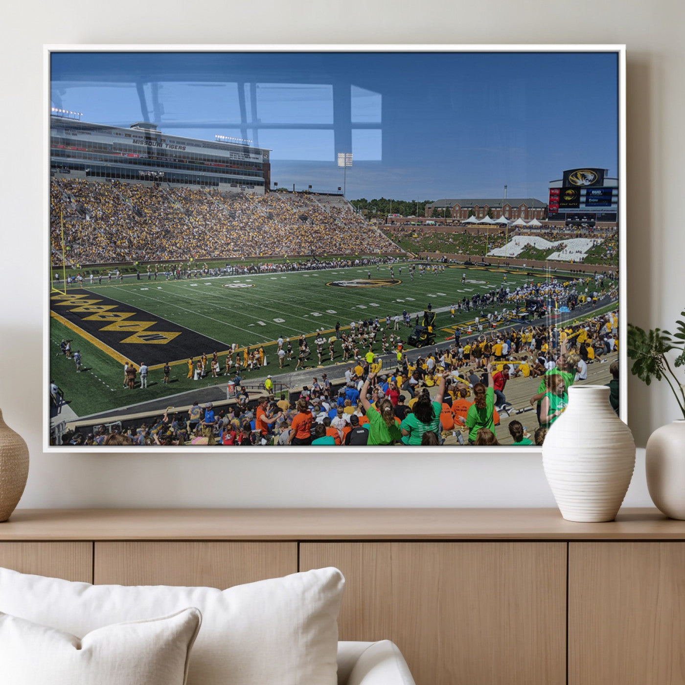 MGV-FP-60X30-3P - University of Missouri Tigers Football Team Print - Columbia Faurot Field Memorial Stadium Wall Art