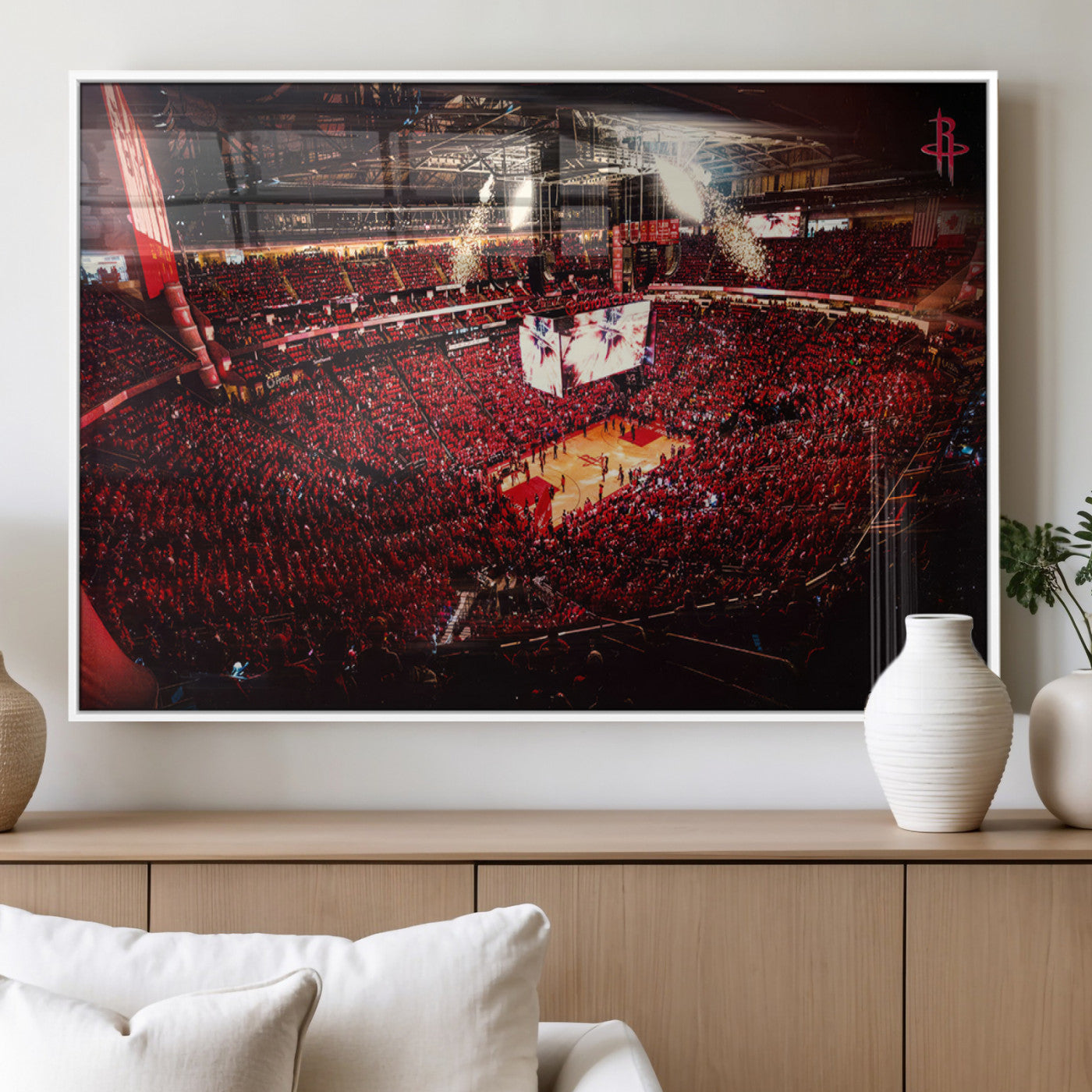 MGV-FP-60X30-3P - Houston Rockets Basketball Team Print Canvas- Houston Toyota Center Stadium Wall Art Canvas Print