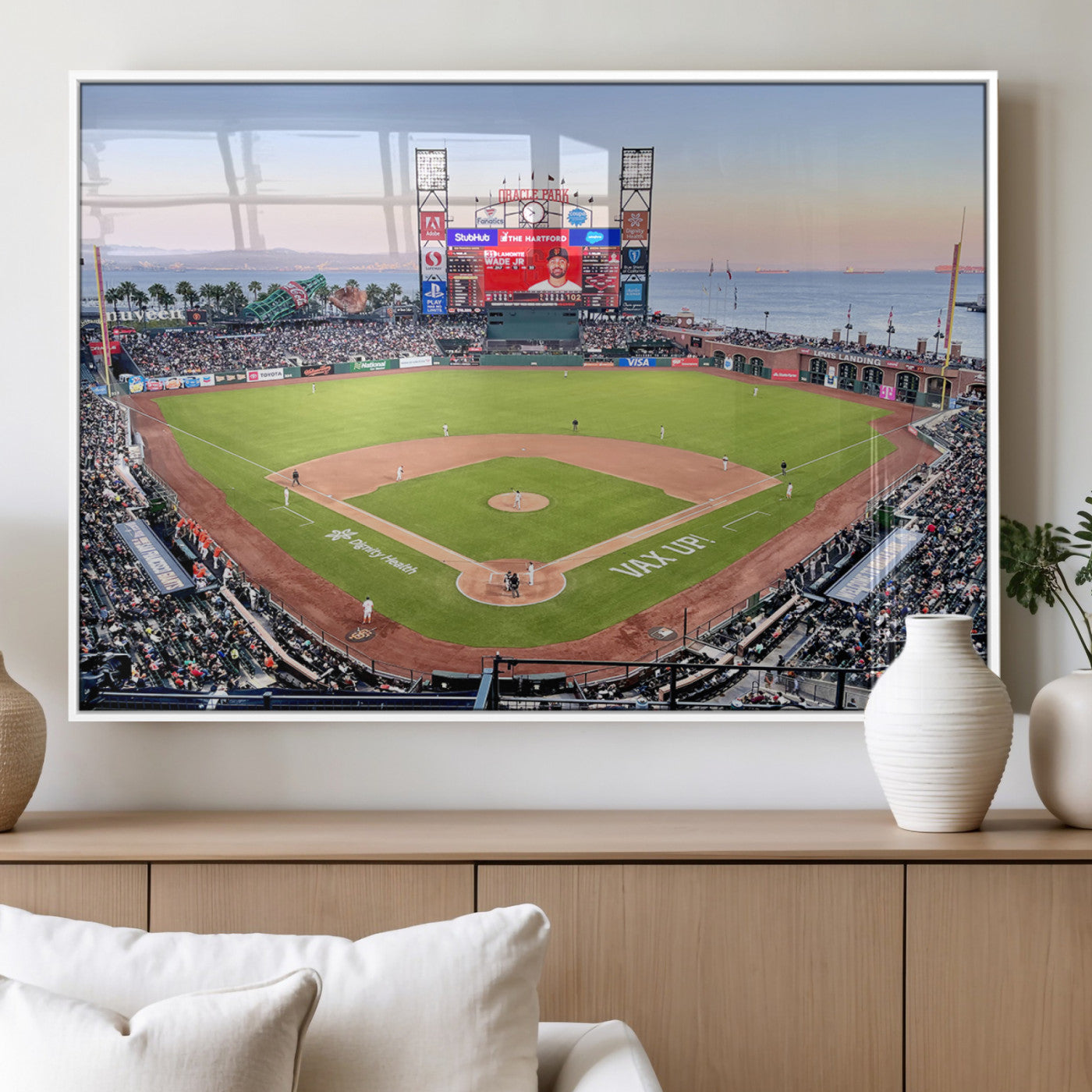 MGV-FP-60X30-3P - San Francisco Giants Baseball Team Print - Oracle Park Stadium Wall Art Canvas Print