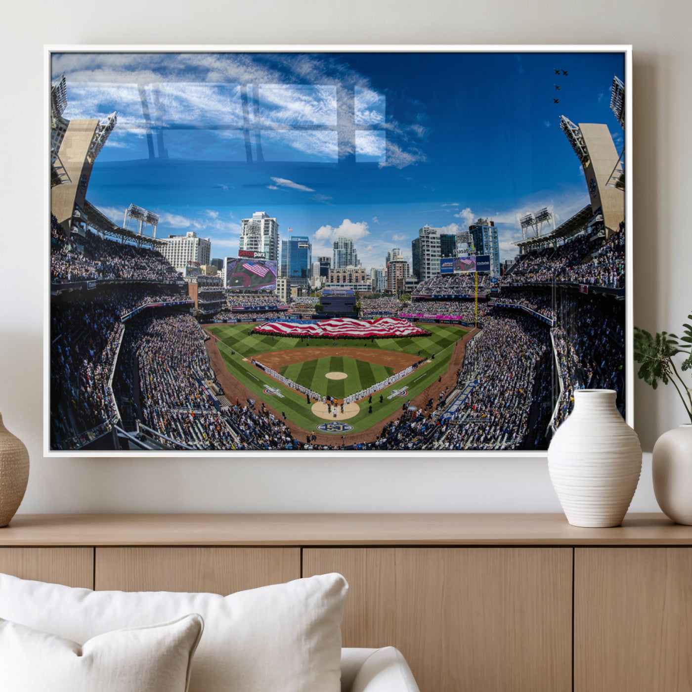 MGV-FP-60X30-3P - San Diego Padres Baseball Team Print - Petco Park Stadium Wall Art Canvas Print