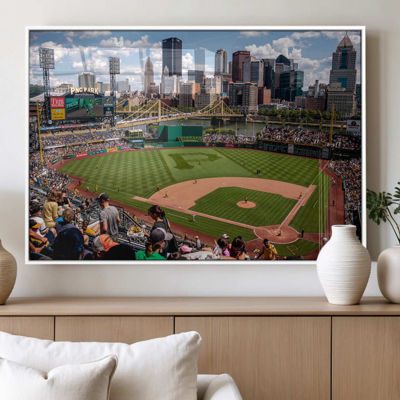 MGV-FP-60X30-3P - Pittsburgh Pirates Baseball Team Print - PNC Park Stadium Wall Art Canvas Print - Ready to Hang