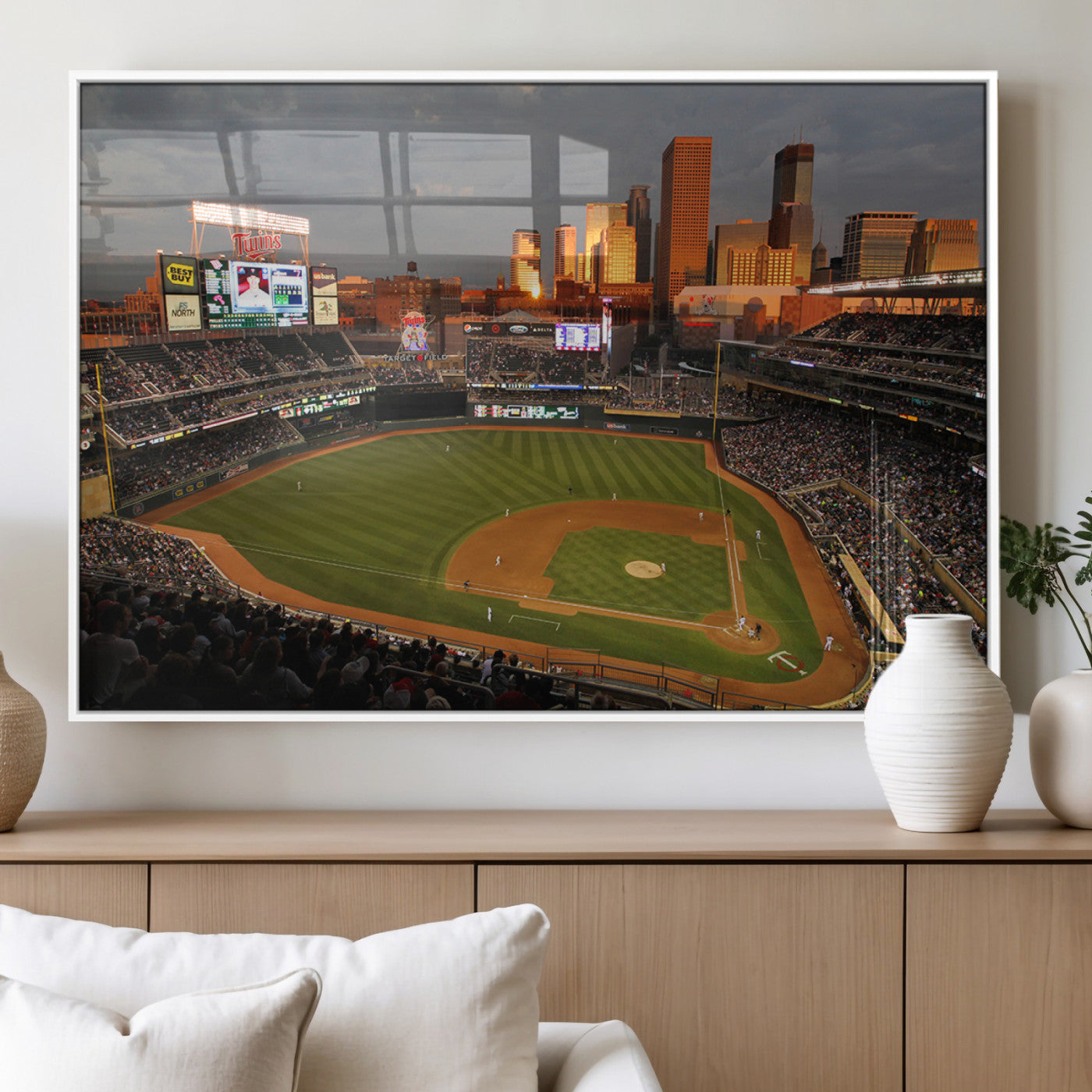 MGV-FP-60X30-3P - Minnesota Twins Baseball Team Print - Minneapolis Target Field Stadium Wall Art Canvas Print