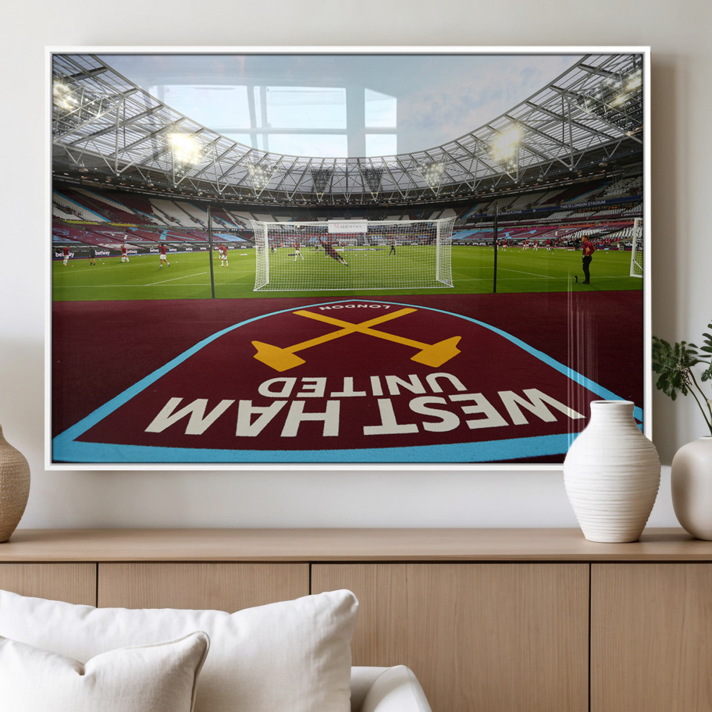 MGV-FP-60X30-3P - West Ham United FC Stadium Canvas Wall Art – London Stadium Football Print – Premier League Team