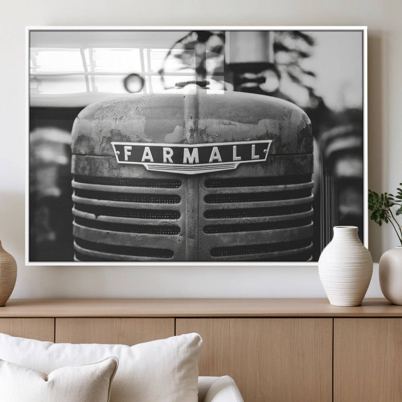 MGV-FP-60X30-3P - Vintage Farmall Tractor Wall Art Canvas Print, Rustic Farmhouse Decor Ready to Hang
