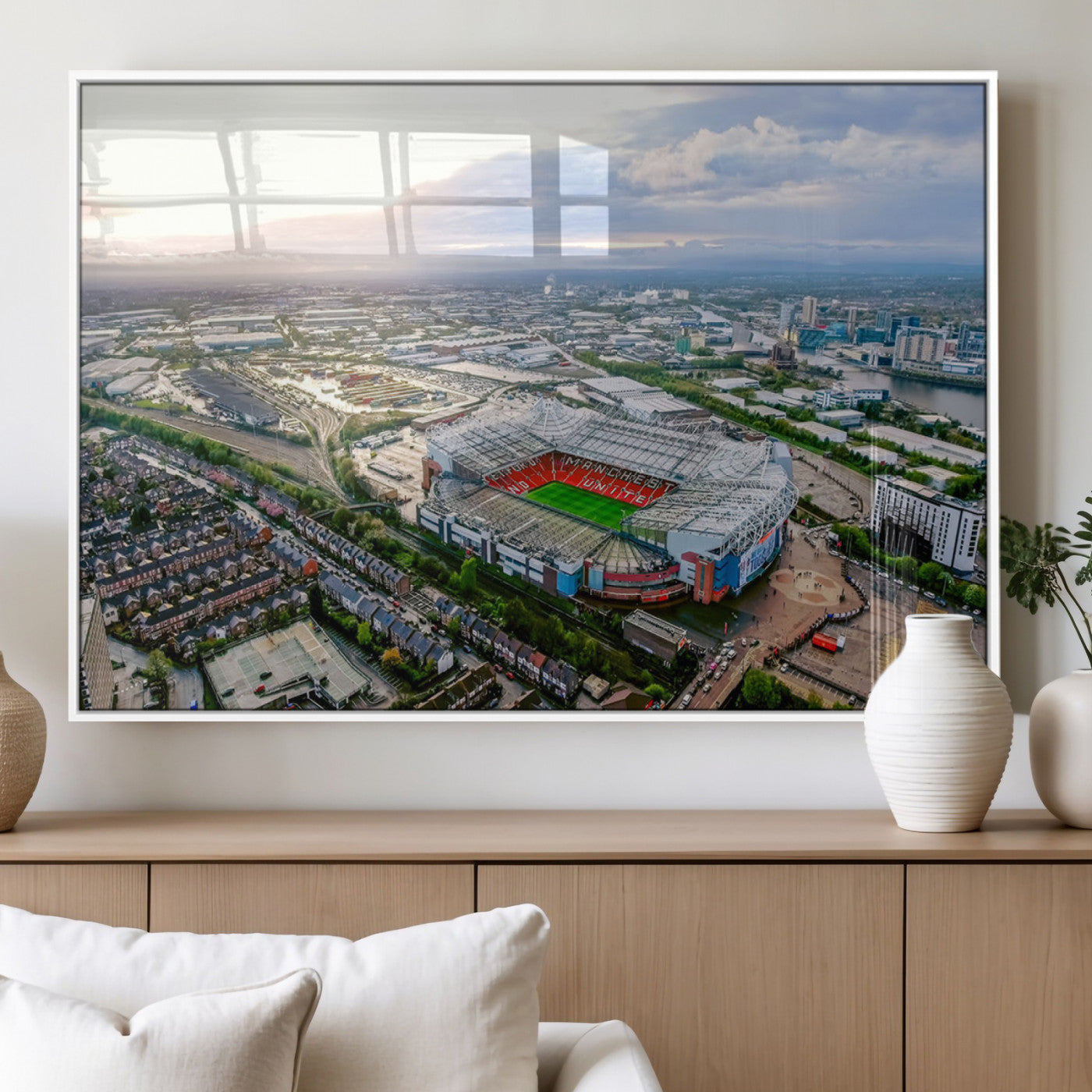 MGV-FP-60X30-3P - Old Trafford Manchester United Stadium Wall Art Canvas Print - Aerial View Stadium, Old Trafford