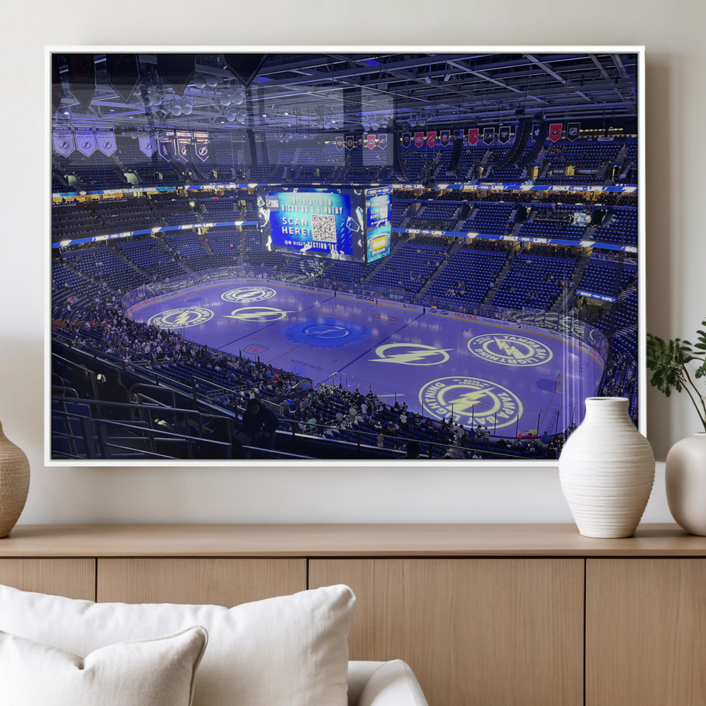 MGV-FP-60X30-3P - Amalie Arena Florida Wall Art Canvas Print - NHL Hockey Stadium Print Wall Art